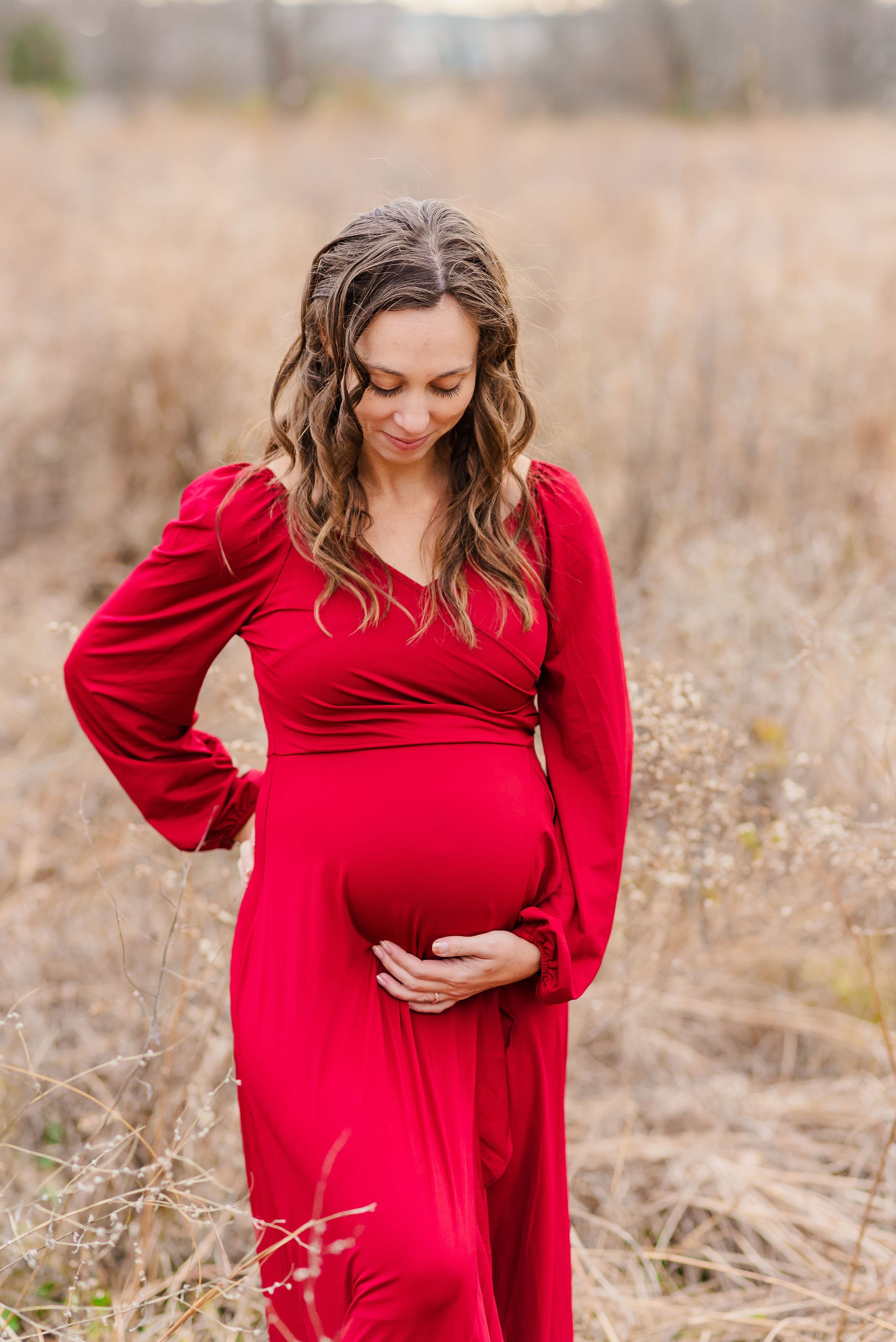 Bump friendly | Red Gown | Fits Adult S-M