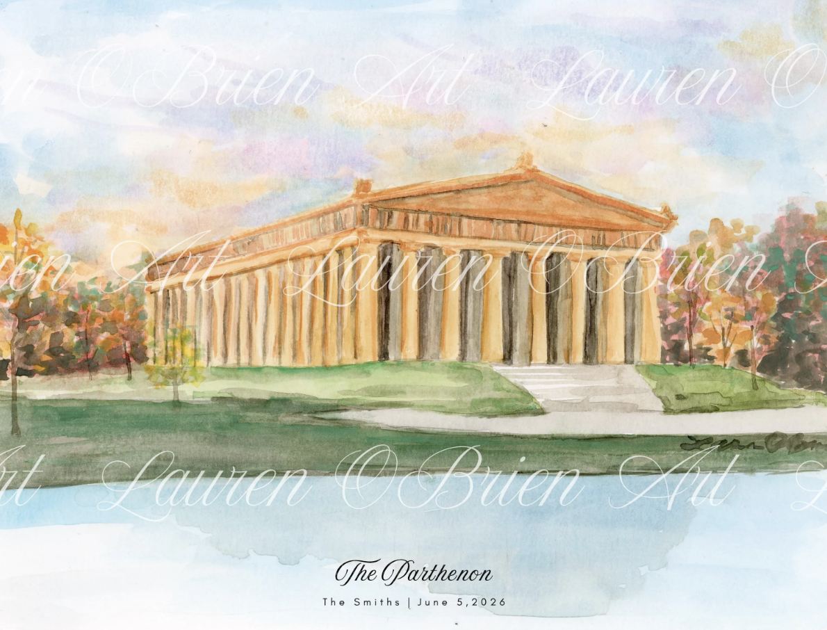 The Nashville Parthenon - Watercolor Venue Print