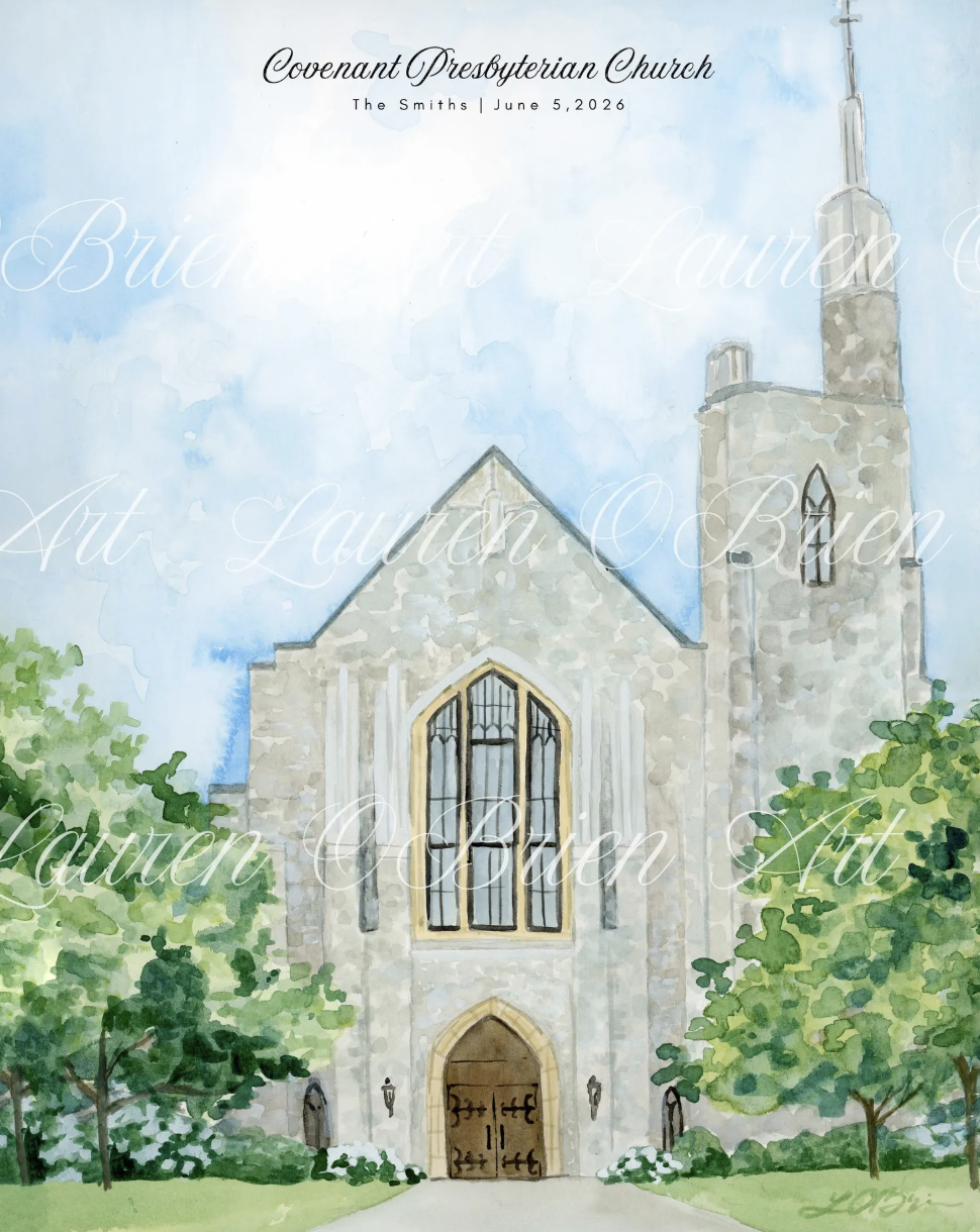Covenant Presbyterian Church - Watercolor Venue Print