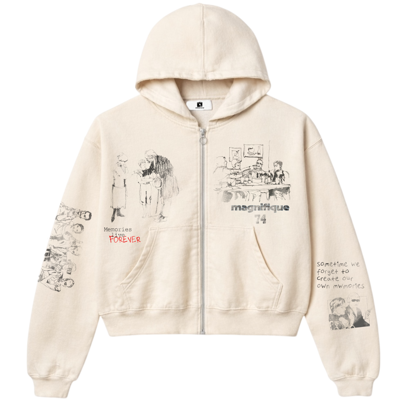 Memories Cream Zip Up