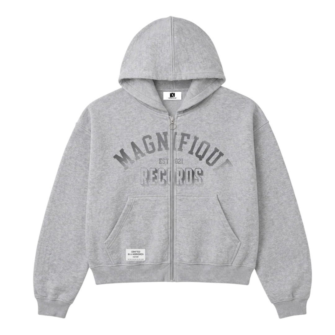 Records Grey Zip Up