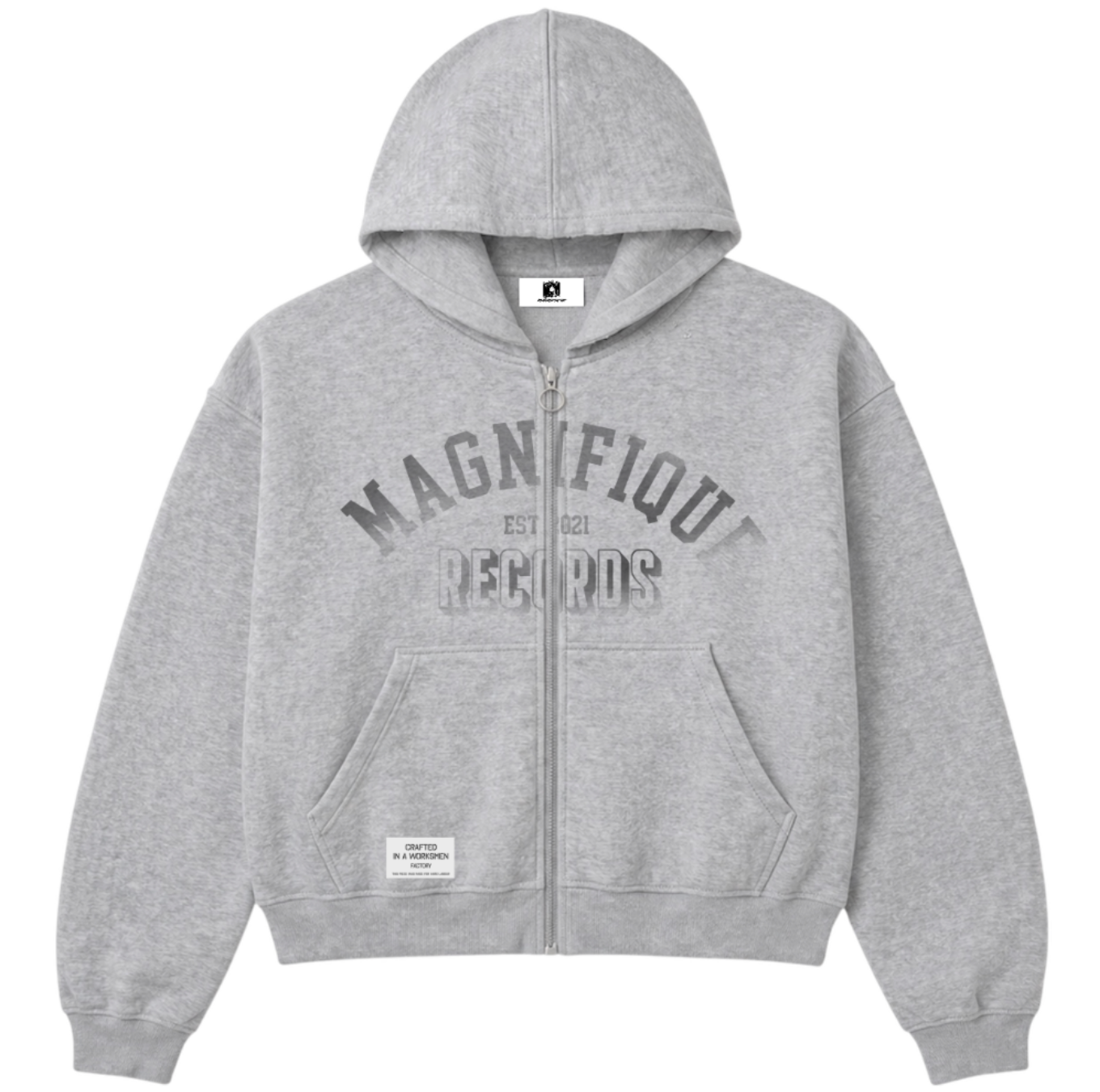 Records Grey Zip Up