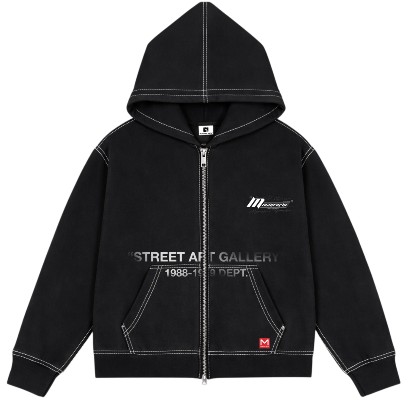 Black Contrast Zip up