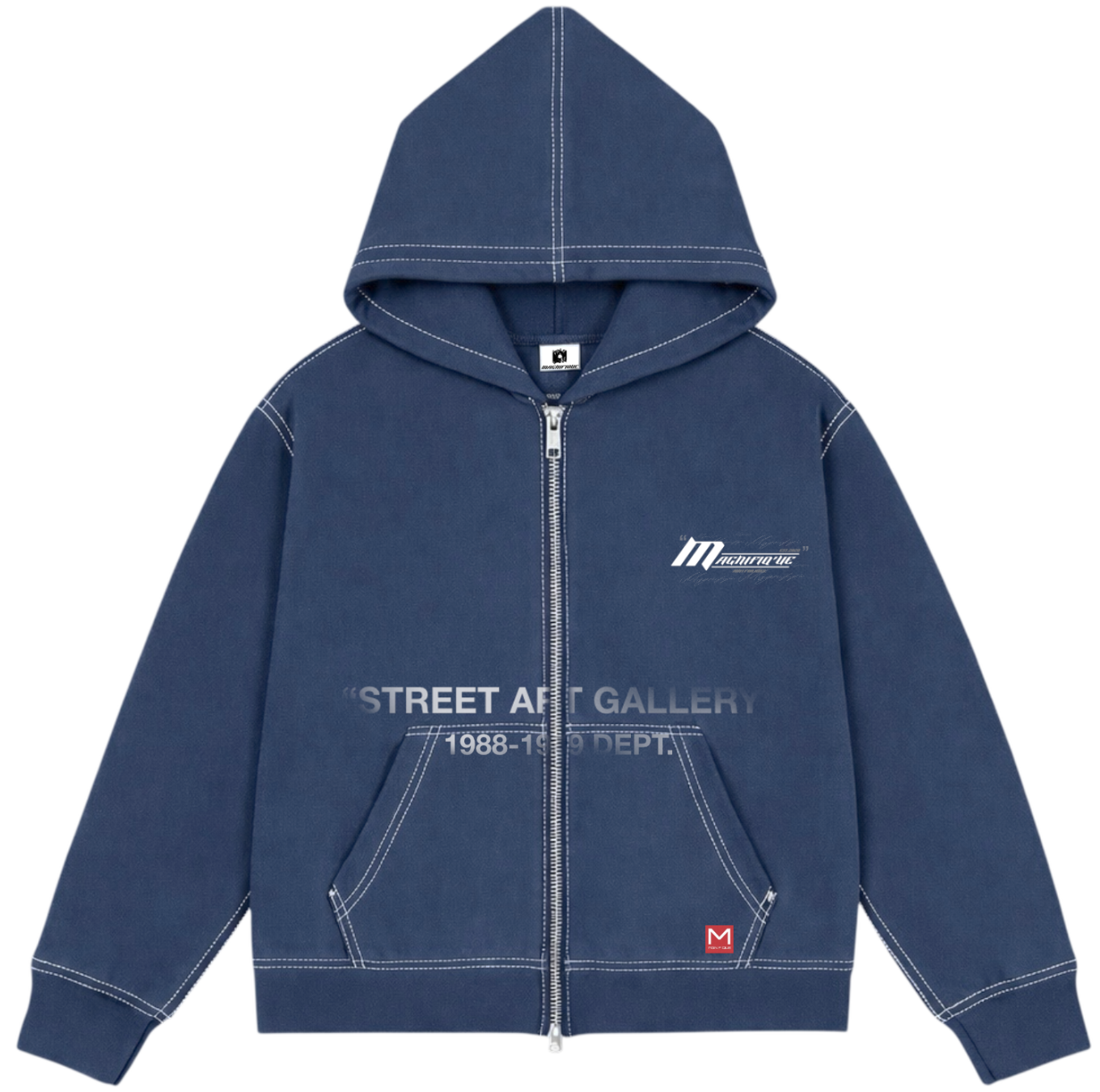 Navy Contrast Zip up