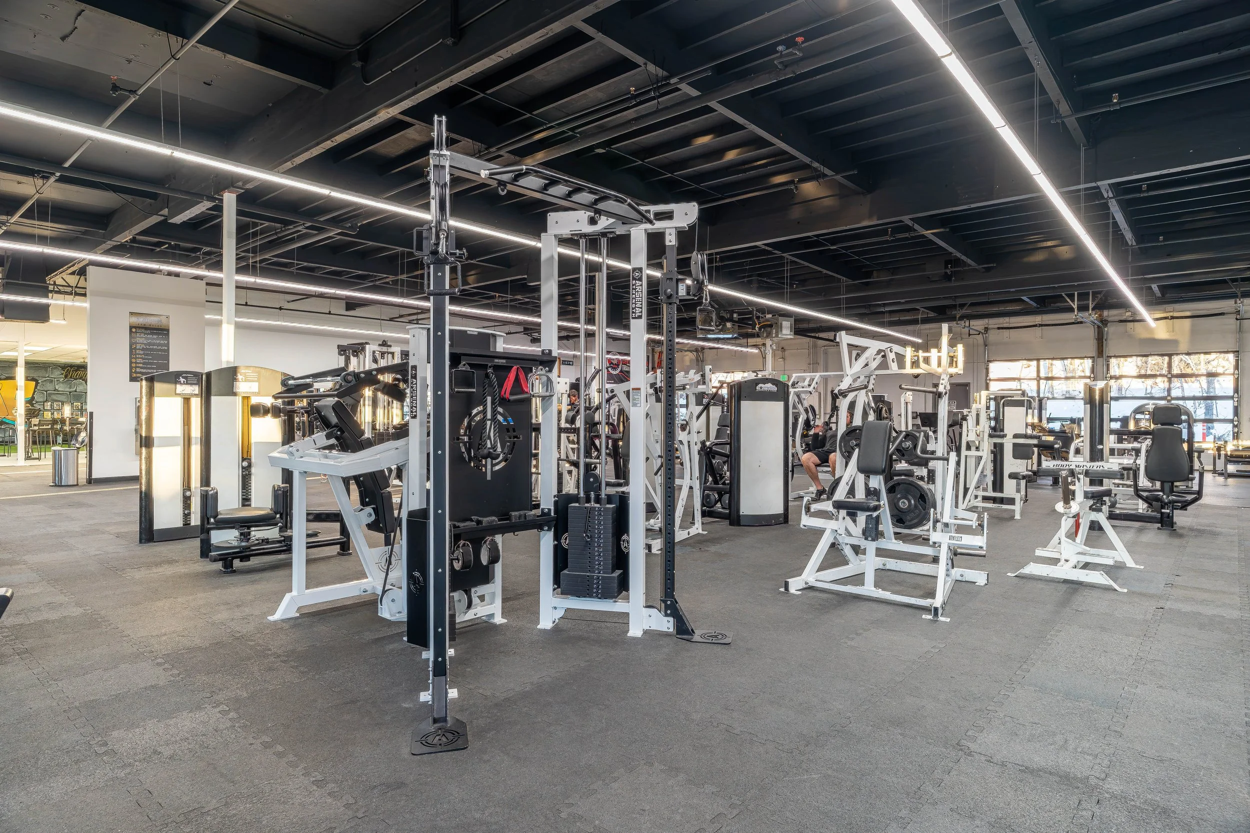 Selectorized cable machines and training accessories at Southside Strength and Fitness strength gym in Anchorage, AK