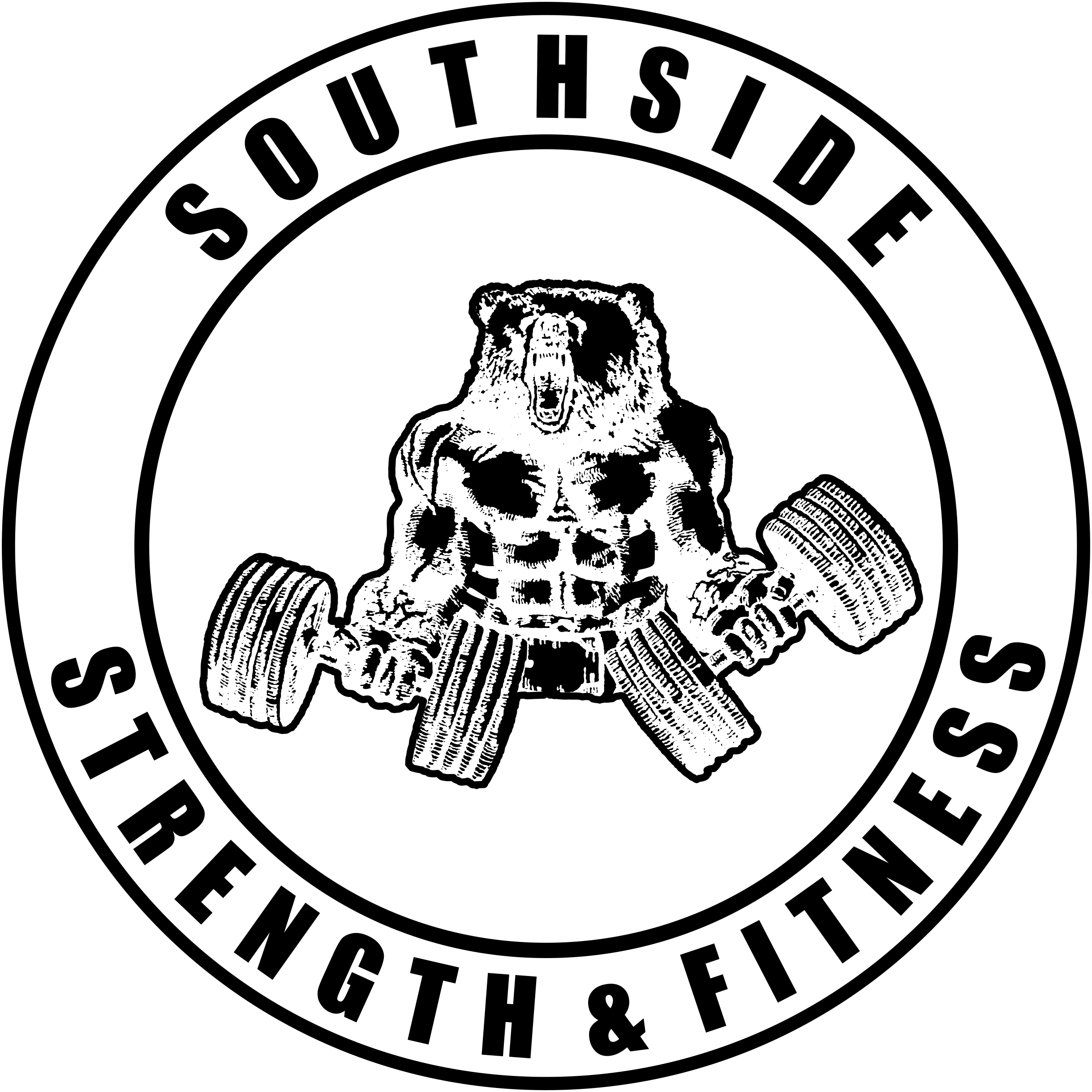 Southside Strength and Fitness bear logo, adapted from the original Pete’s City Gym bear logo.
