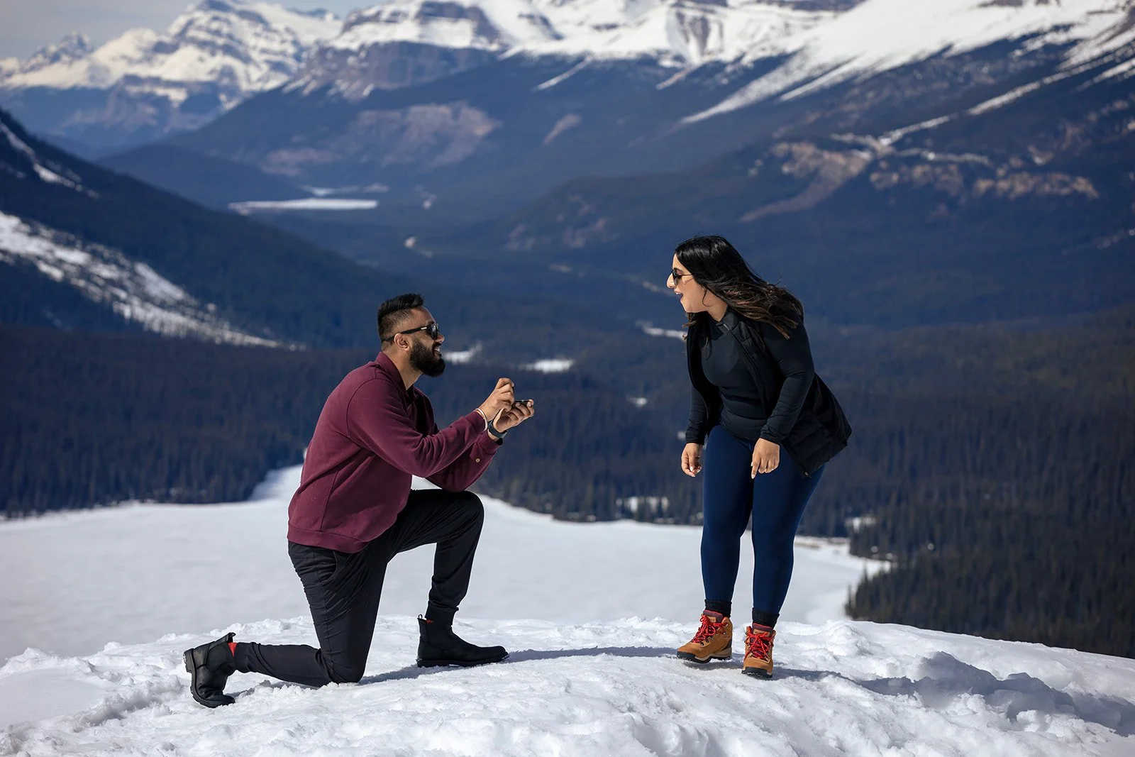 Springtime Surprise Proposal in Banff National Park