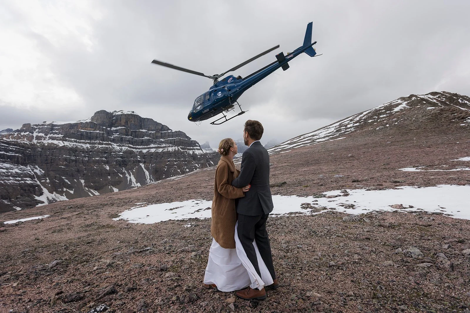sunset-helicopter-wedding-in-banff-in-june-captured-by-banffs-local-heli-elopement-experts-Wild-Alpine-Image-Co.