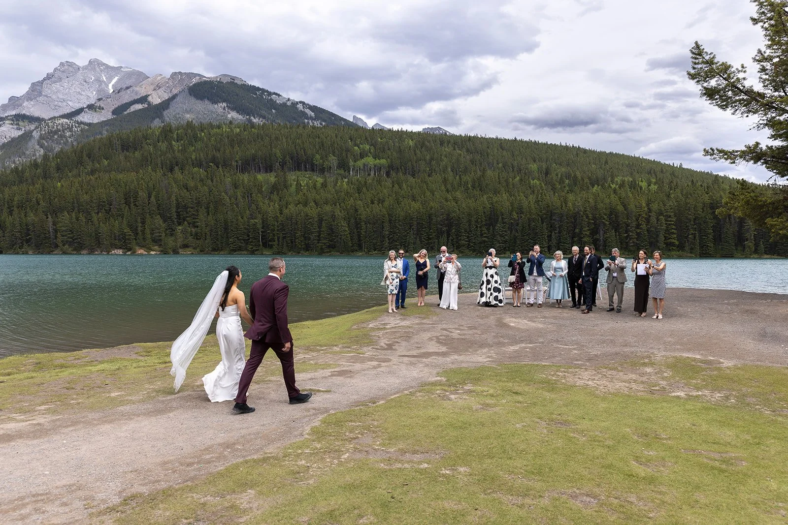 intimate-family-elopement-ceremony-at-two-jack-lake-in-banff-with-local-elopement-planners-and-photographers-Wild-Alpine-Image-Co.