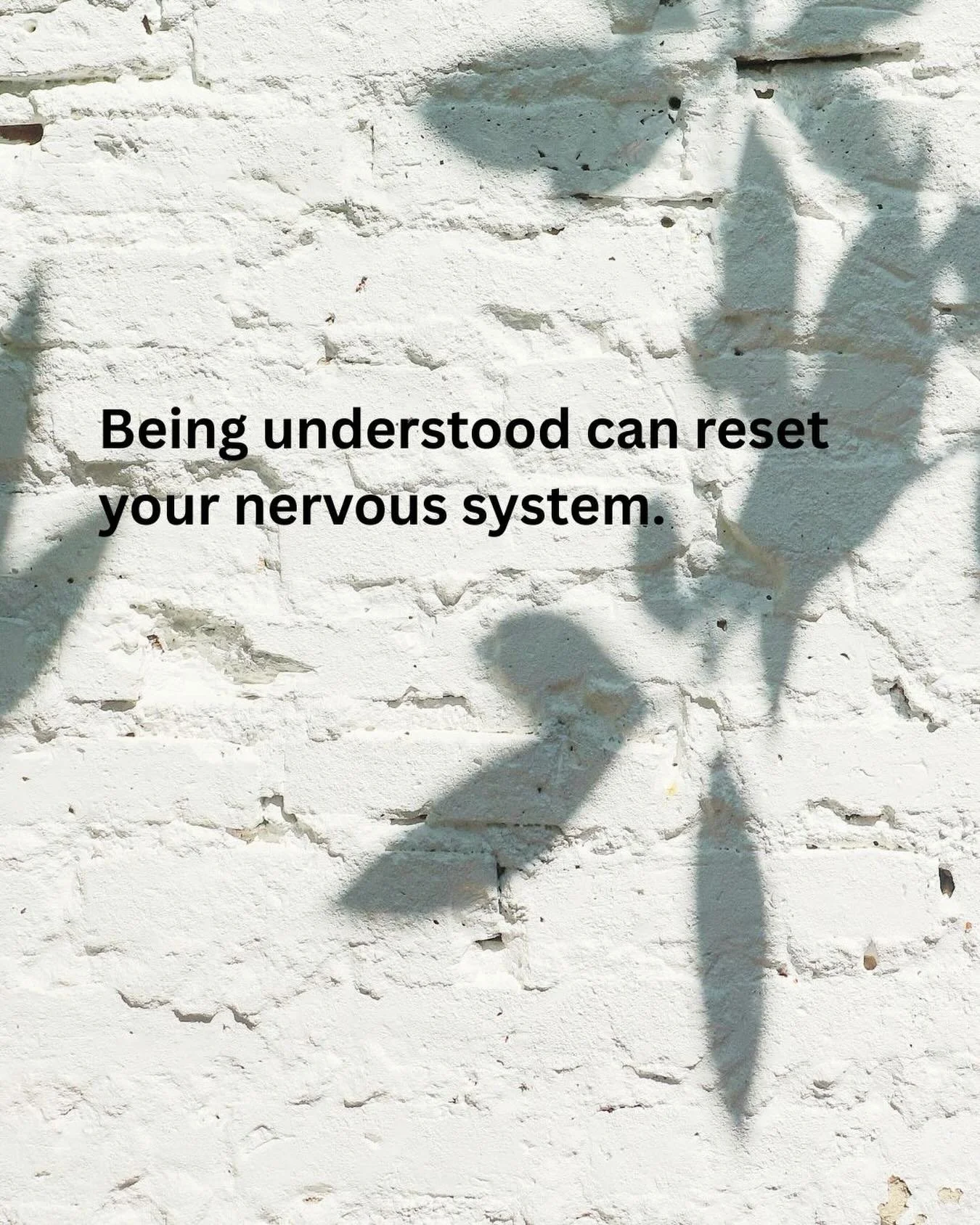 Being understood can reset your nervous system.

Not because someone solved everything for you.
But because the body softens when it no longer feels alone.

Kind people matter.
Gentle spaces matter.
Feeling understood matters.

#NervousSystemSupport
