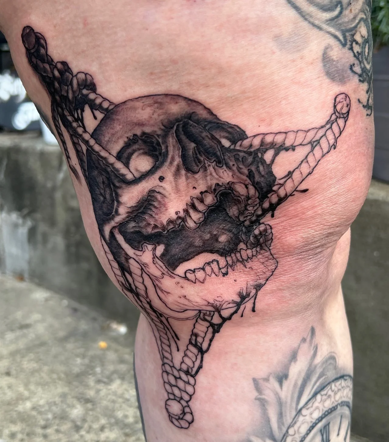Work in progress done by @bimbo_crust_tattooer