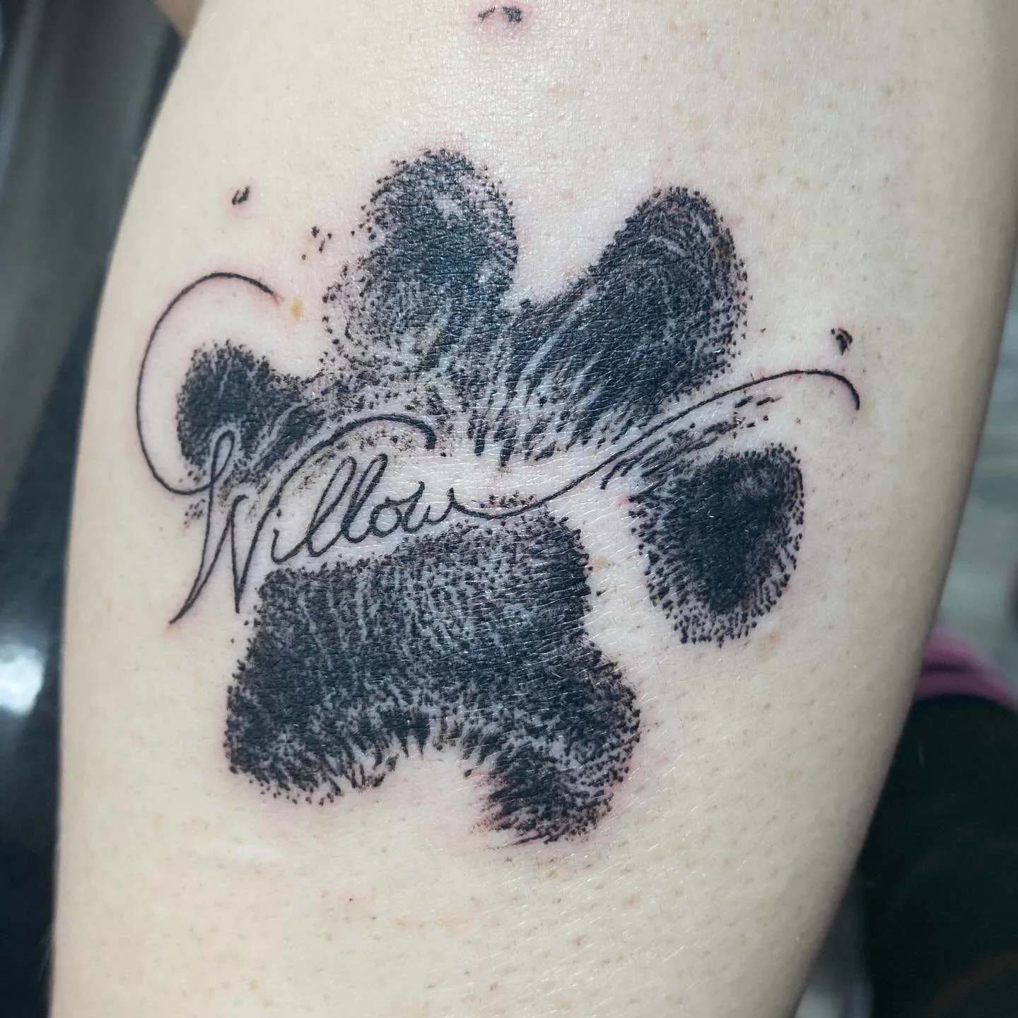 A sweet little memorial tattoo! 
Come warm up with us.🔥🌙

#memorialtattoo #femaletattooartist #realistictattoos
