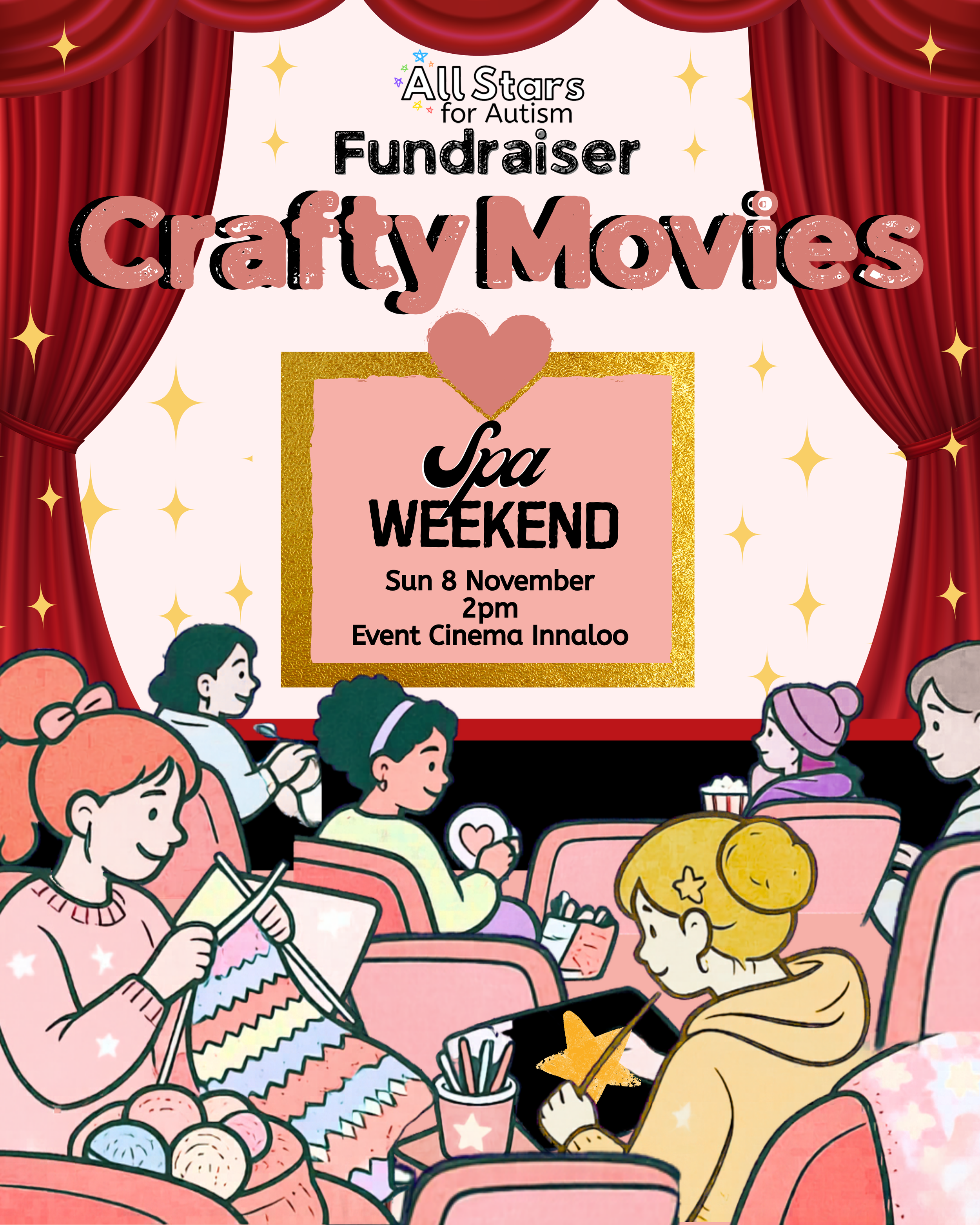 Crafty Movies Fundraiser: Spa Weekend 🎬🧶💗