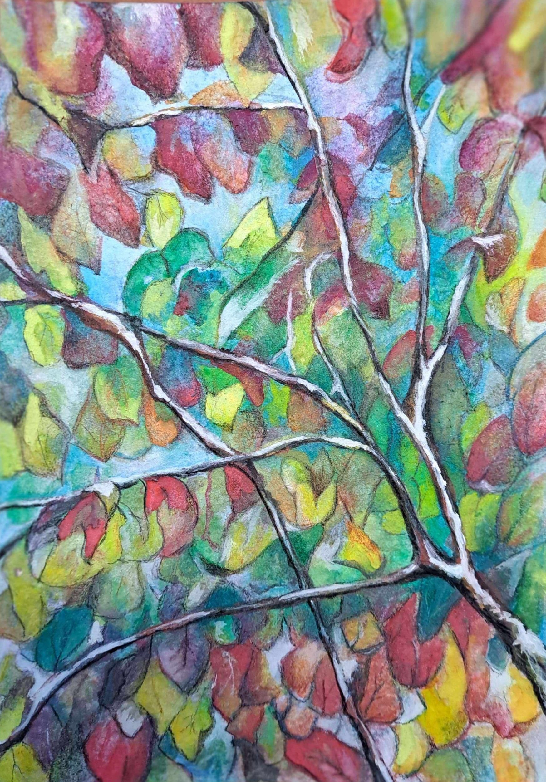 "Seasons" Pastel and Charcoal on A5 paper