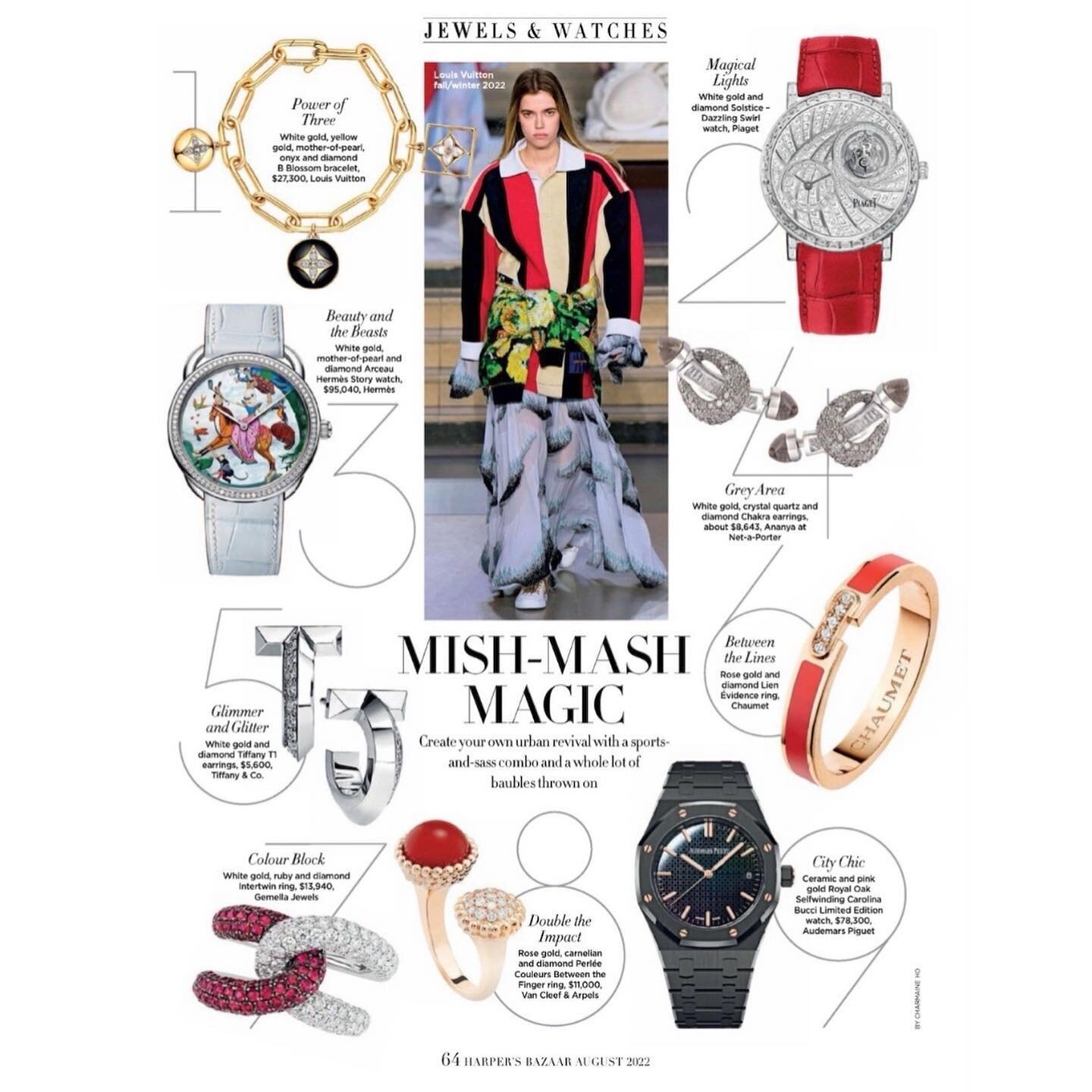 @harpersbazaarsg features @ananyafinejewellery &amp; @gemellajewels in the Jewels + Watches still life story