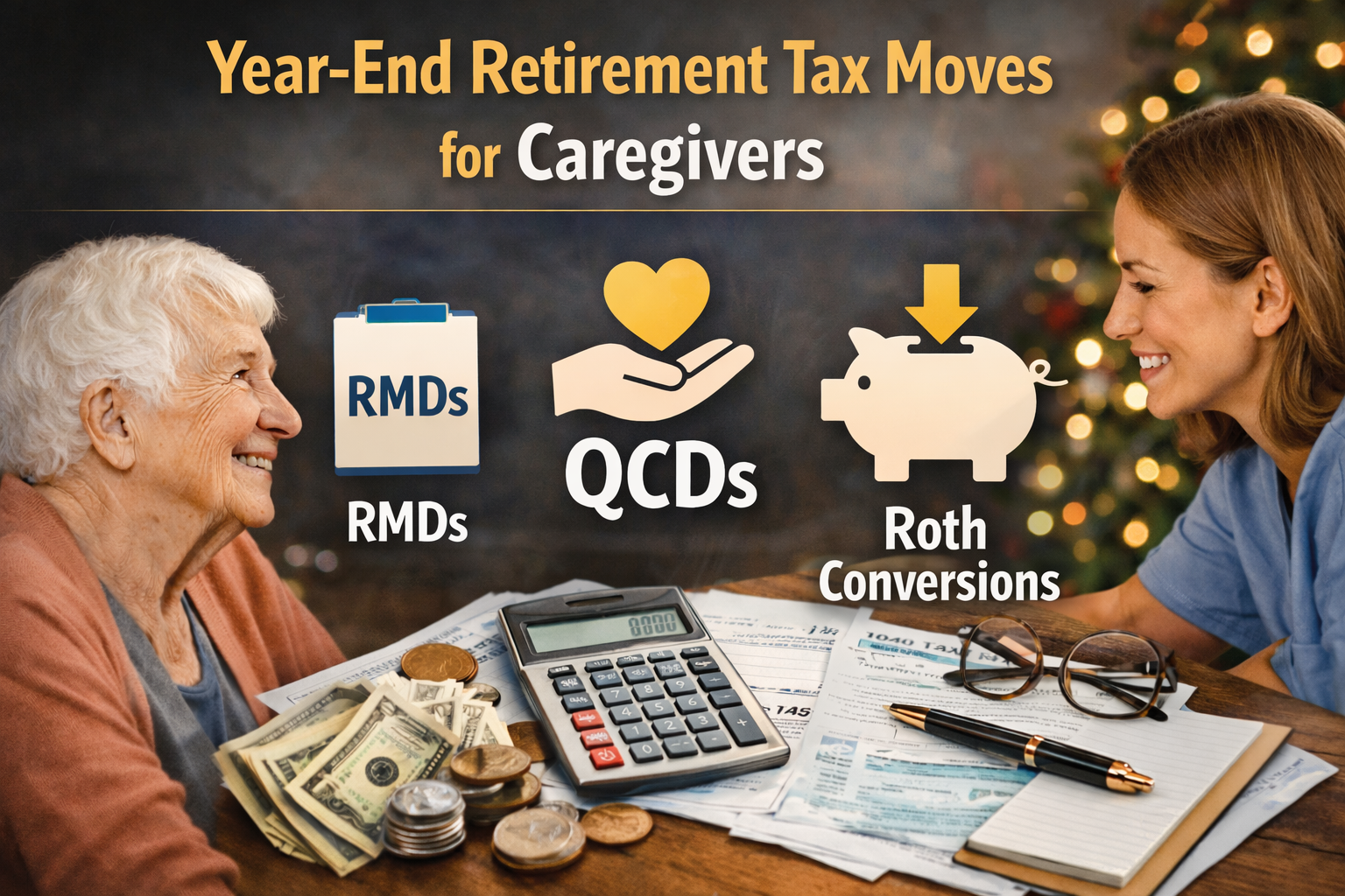 Yearend Retirement Tax Moves for Caregivers: RMDs, QCDs, and Roth Conversions