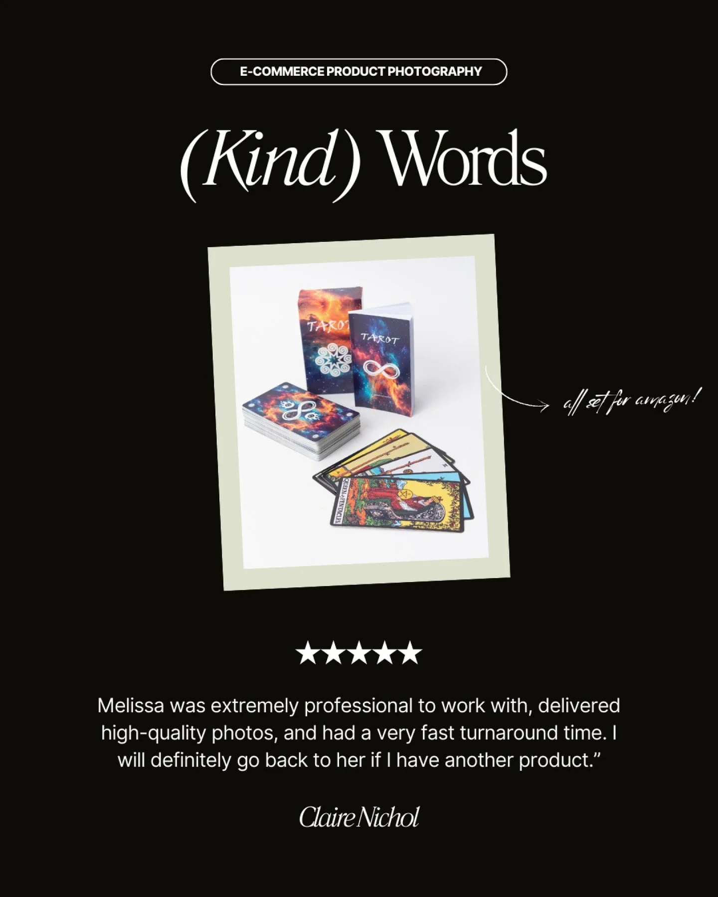 This past few weeks, it's been all e-comm, all the time! Thanks for leaving a review, Claire; we can't wait to work with you again soon.

#ProductPhotography #EcommercePhotos #AmazonSeller