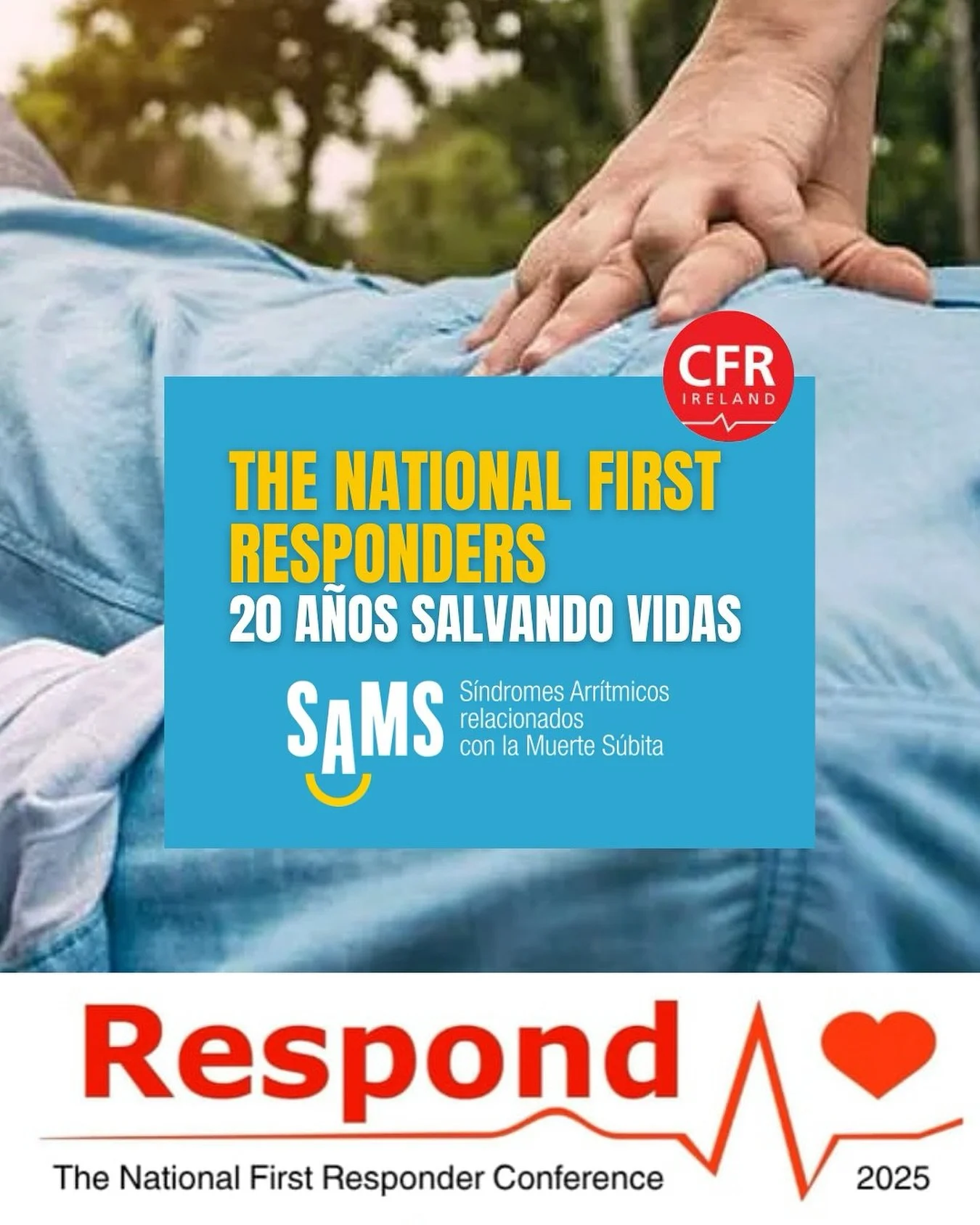 Hoy es un día perfecto para contaros que, el pasado septiembre, tuvimos el privilegio de ser invitados a Responders 2025, en Mullingar (Irlanda), para celebrar los 20 años de CFR.
Los Community First Responders (CFR) son voluntarios fo