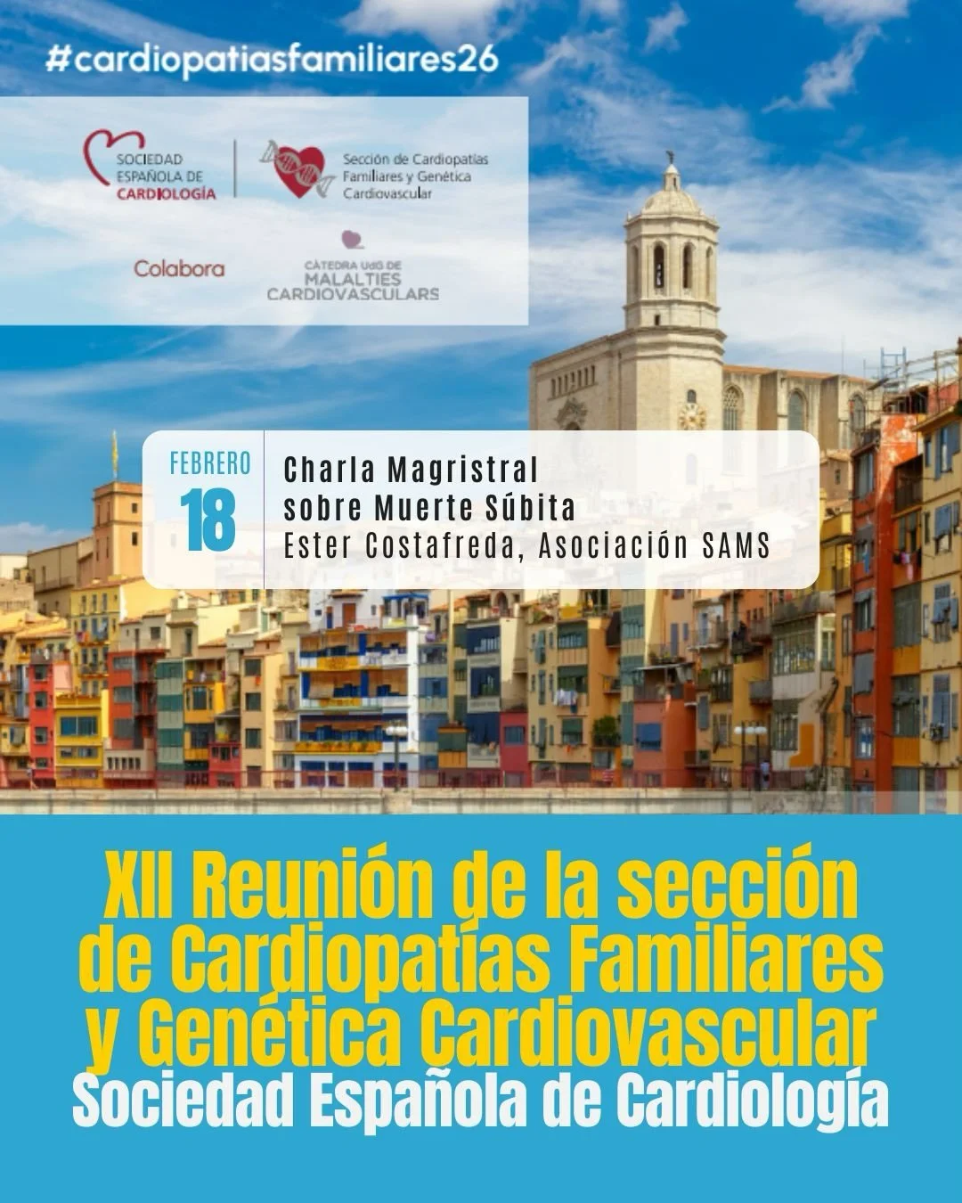 &iexcl;Nos vemos en Girona! Este jueves arranca la XII Reuni&oacute;n de la secci&oacute;n de Cardiopat&iacute;as Familiares y Gen&eacute;tica Cardiovascular, organizada por la Sociedad Espa&ntilde;ola de Cardiolog&iacute;a @secardiologia 

El vierne
