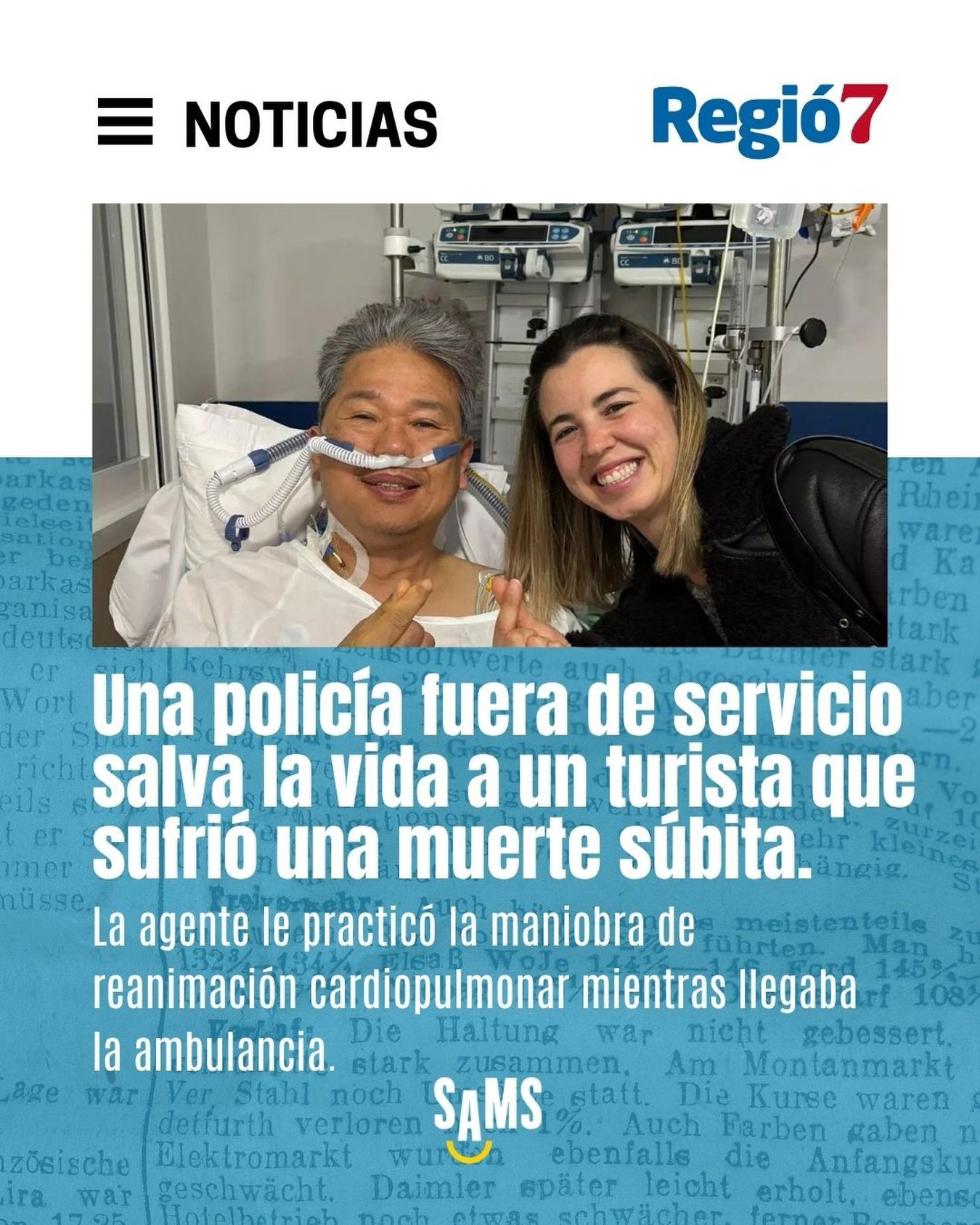 📰 Hoy os compartimos esta noticia con final feliz:
Recientemente, en Montserrat, una polic&iacute;a fuera de servicio logr&oacute; salvar a un turista coreano gracias a que supo reaccionar a tiempo realizando la maniobra de reanimaci&oacute;n cardio