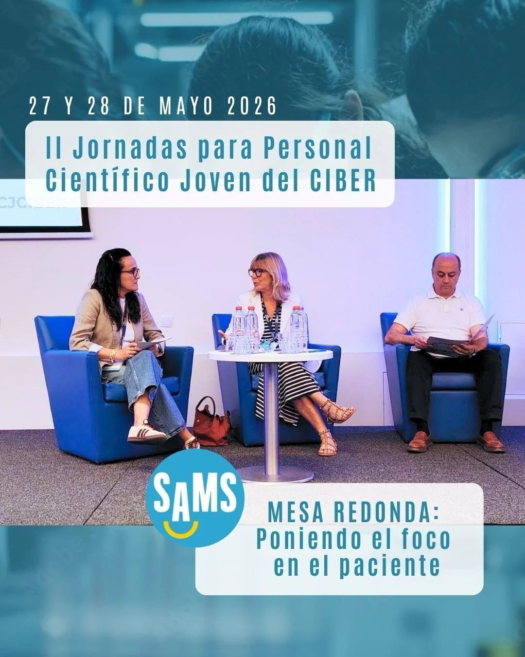 Hemos tenido el enorme placer de participar en las Segundas Jornadas para Personal Cient&iacute;fico Joven del CIBER participando en una mesa redonda muy especial junto a otras asociaciones de pacientes de salud mental, p&aacute;rkinson e hipertensi&