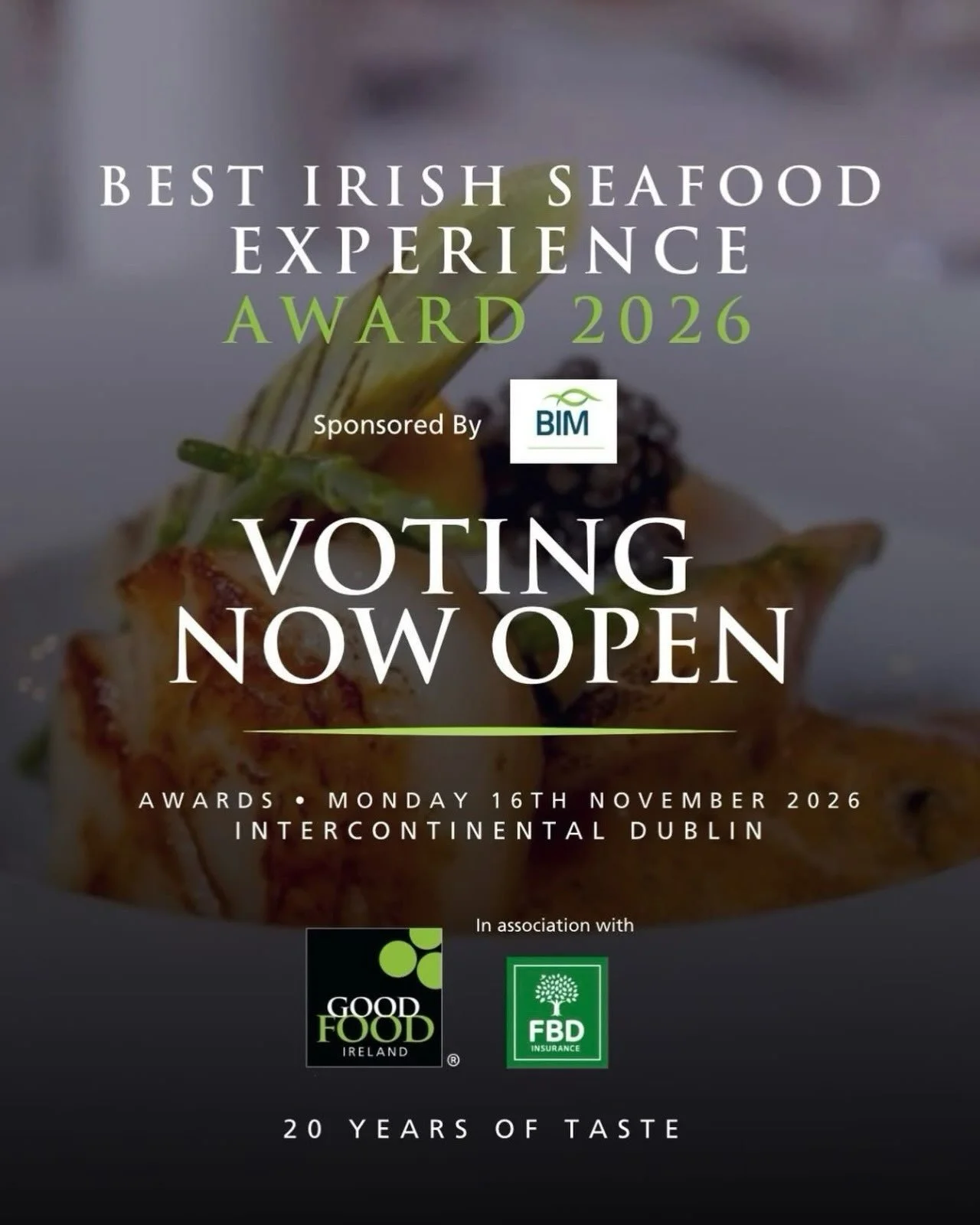 🚨 Best Irish Seafood Experience Awards 2026🚨

The Pier House Dublin has been nominated for the Best Seafood Experience Award! 🐟🦐

Voting closes tomorrow, 2nd September, so we really need everyone to get on it and vote for Pier House, Dublin in th