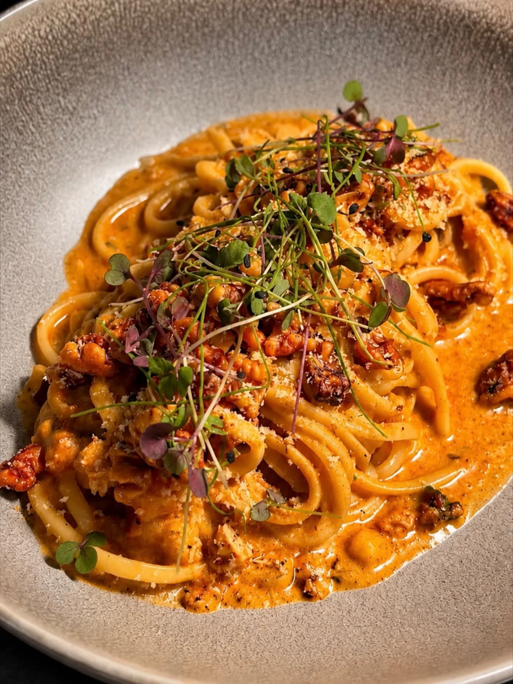 You asked, we delivered. 🌱 
Our new vegan Coconut Wild Mushroom Linguine with walnut pangrattato crumble is now on the menu. 

#ThePierHouse #VeganDish #Linguine #ExploreHowth