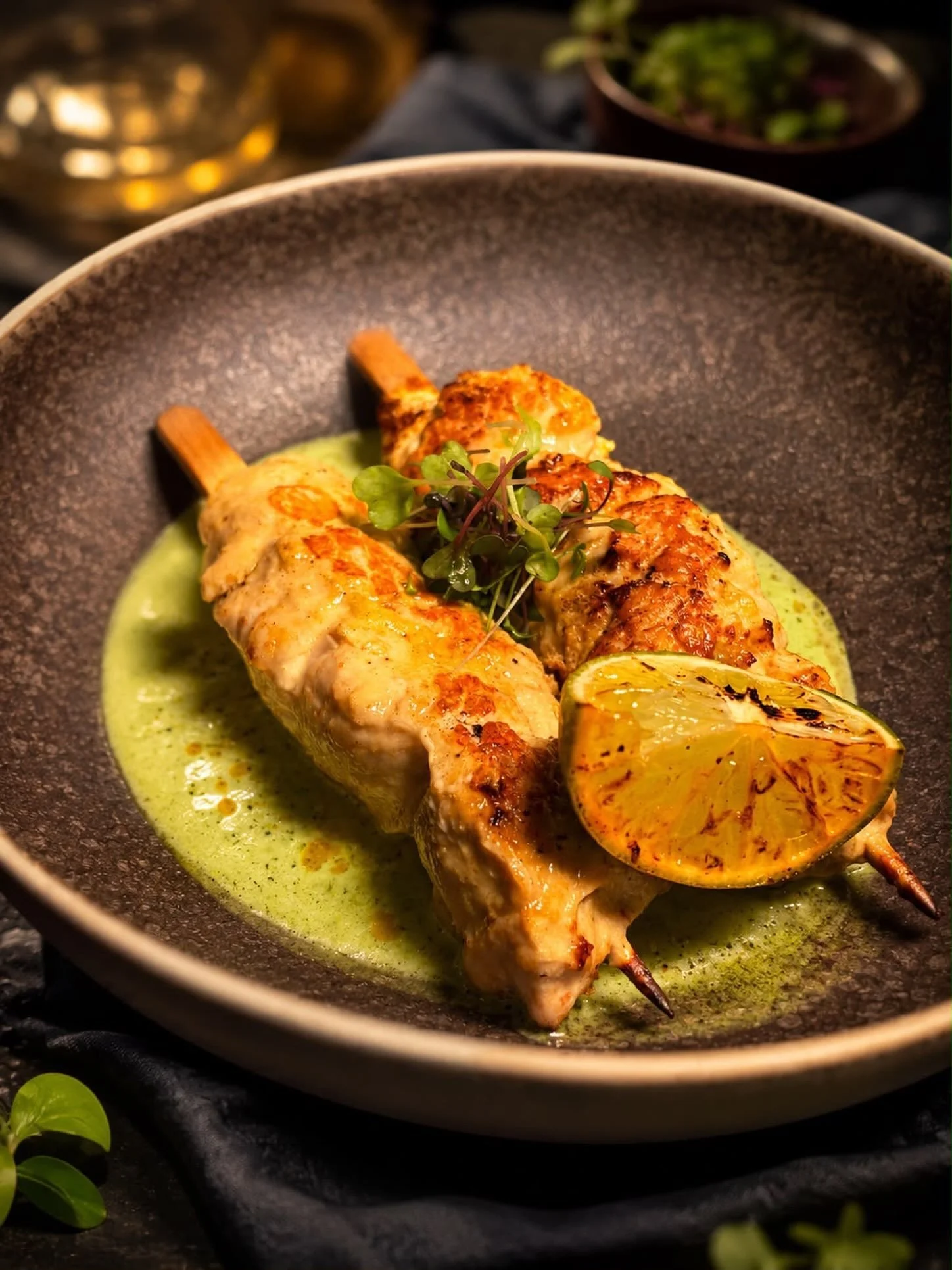 @eduardomnchef coming up with the most amazing specials. Grilled Chicken Skewers with Red Curry, Aji Verde &amp; Lime.

Thoughtfully crafted&amp; beautifully presented
Our chefs are always creating something new, stay tuned for the next special.

#Th
