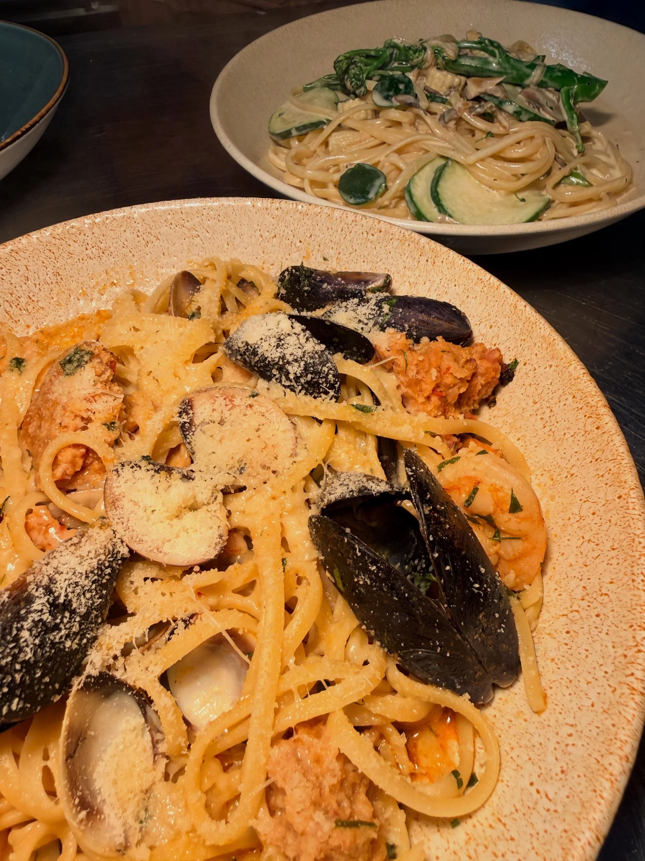 Two signature linguine dishes, one indulgent seafood and one bursting with seasonal garden vegetables, served side by side for the perfect choice (or the perfect excuse to share). 🍝

#thepierhouse #howth #explorehowth #westpier