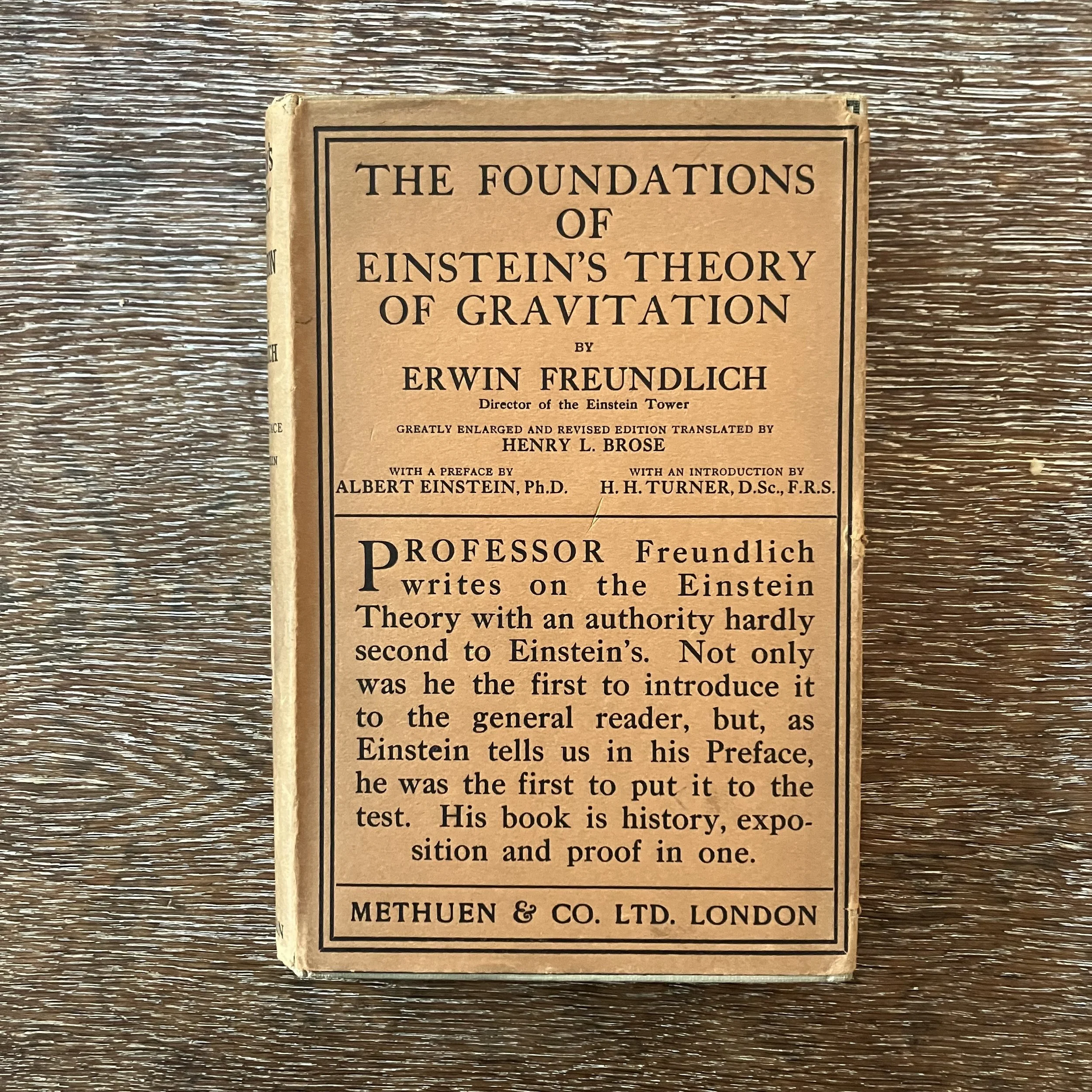 The Foundations of Einstein’s Theory of Gravitation by Erwin Freundlich, preface by Albert Einstein
