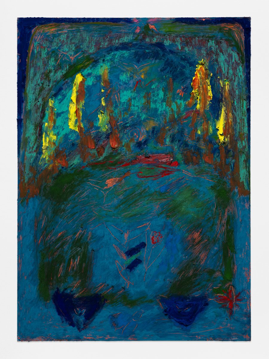 Mimi Lauter, ML.128, 2025. Soft pastel and oil pastel on paper, 35.5 x 26 cm.