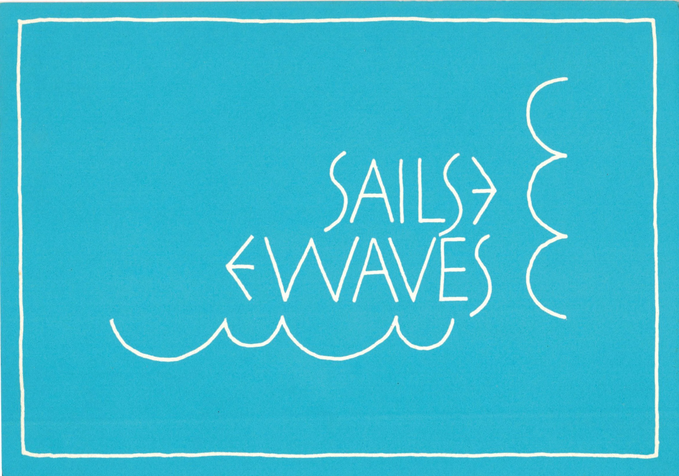 'Sail/Waves 1'. 1971. Screenprinted card, a collaboration with Ron Costley. Edition of 500. 149 × 105 mm