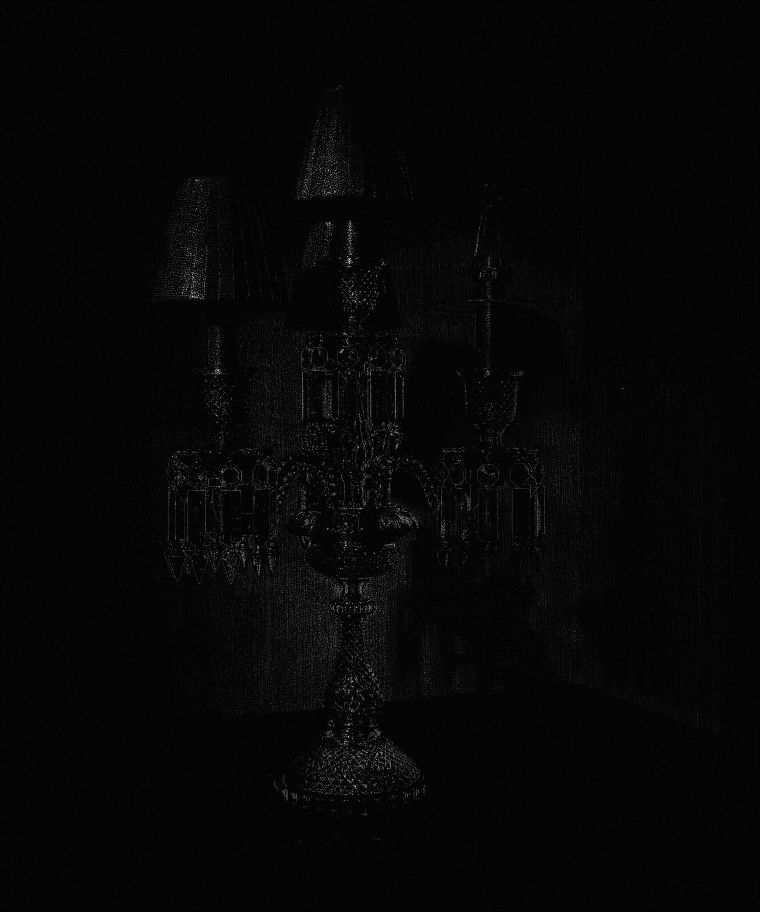 Hardy Hill, Lamp, off, 2026. Cliché verre on fibre paper, 61 x 51 cm.
