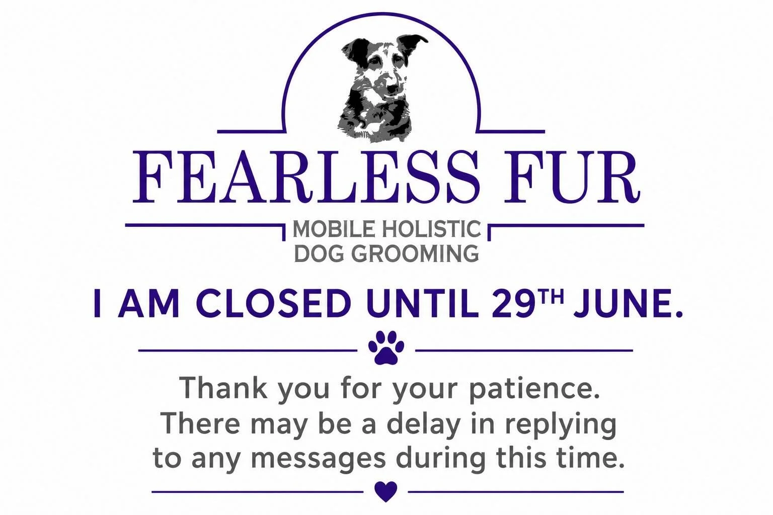 I will be closed until 29th June - very good timing considering the heat! 🥵