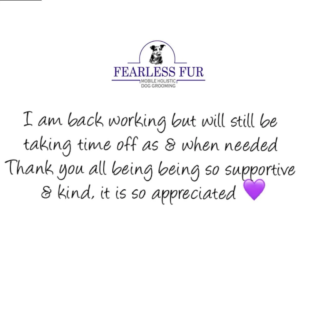 Thank you to everyone for being so kind &amp; understanding. I really feel blessed to have such amazing people around me 💜 #fearlessfurdoggrooming #chichester