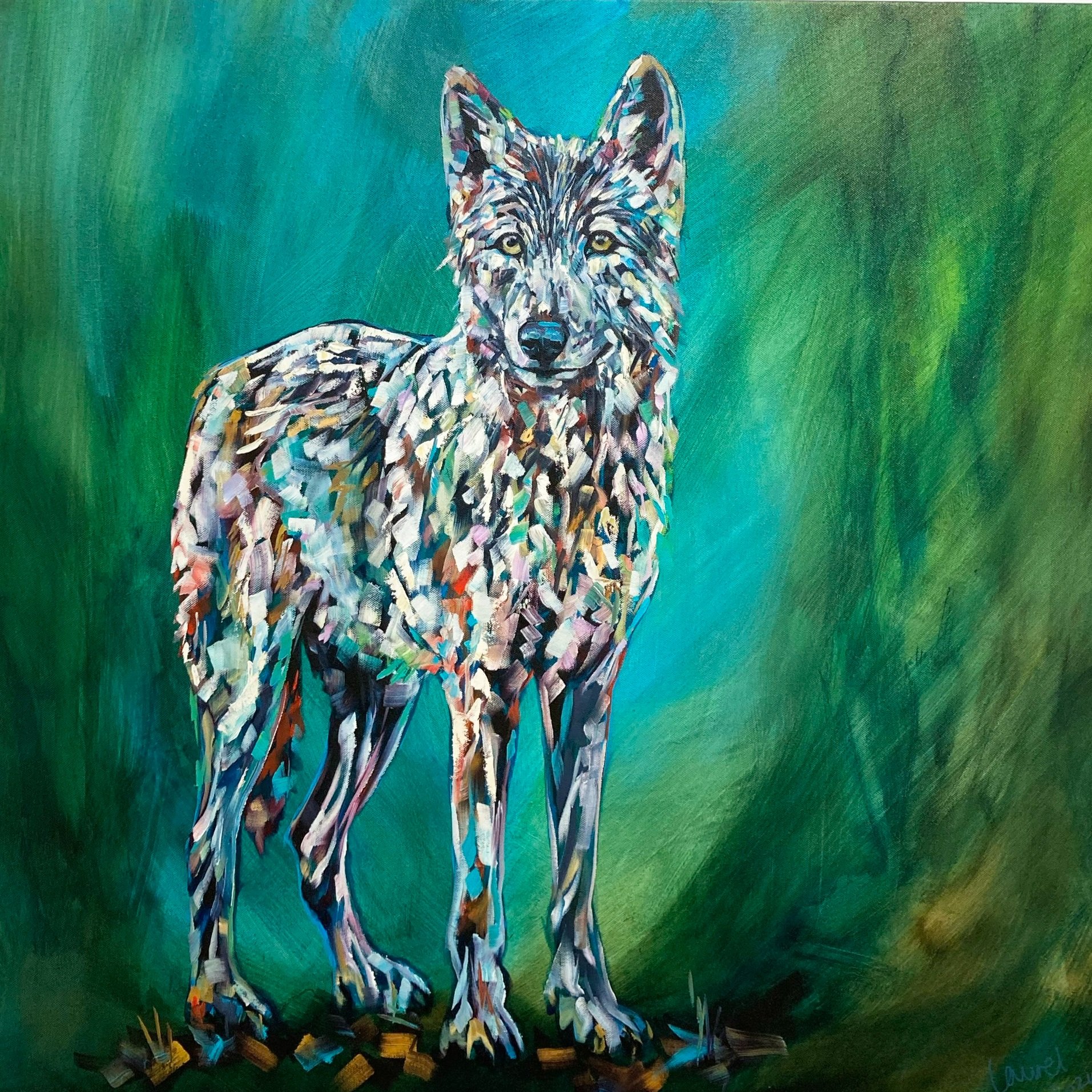 Wolf - Signed Original Painting