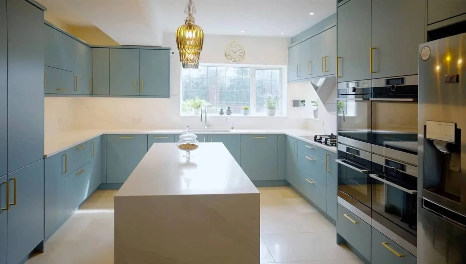 Stylish blue and white Nolte kitchen in Brighton