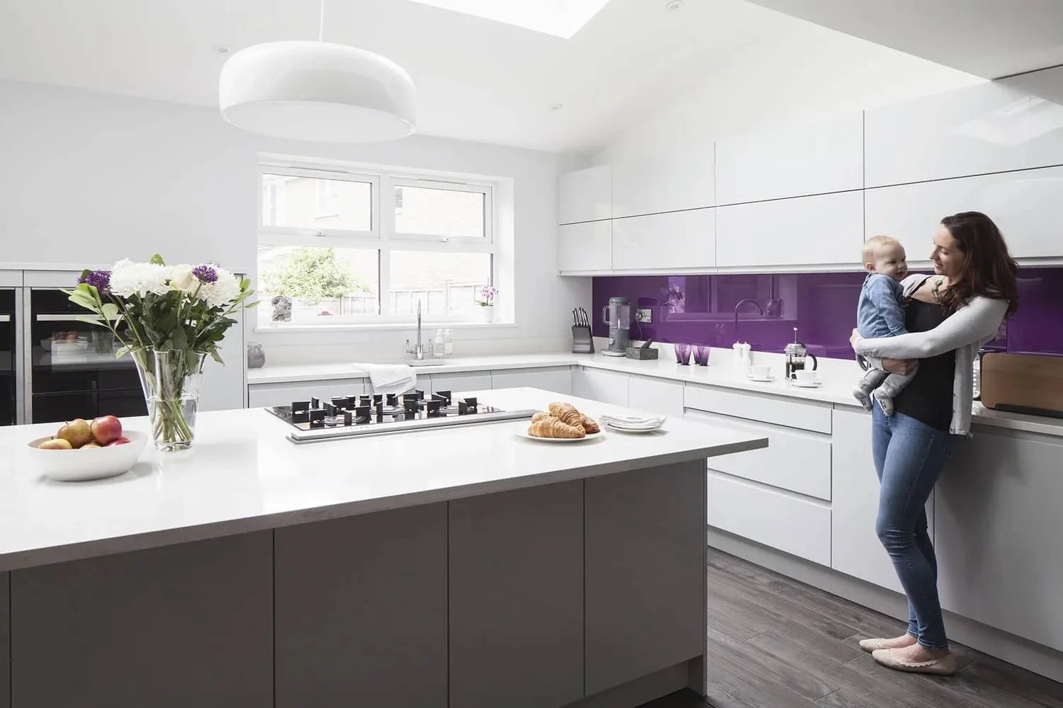 Purple and grey Masterclass kitchen in Horsham