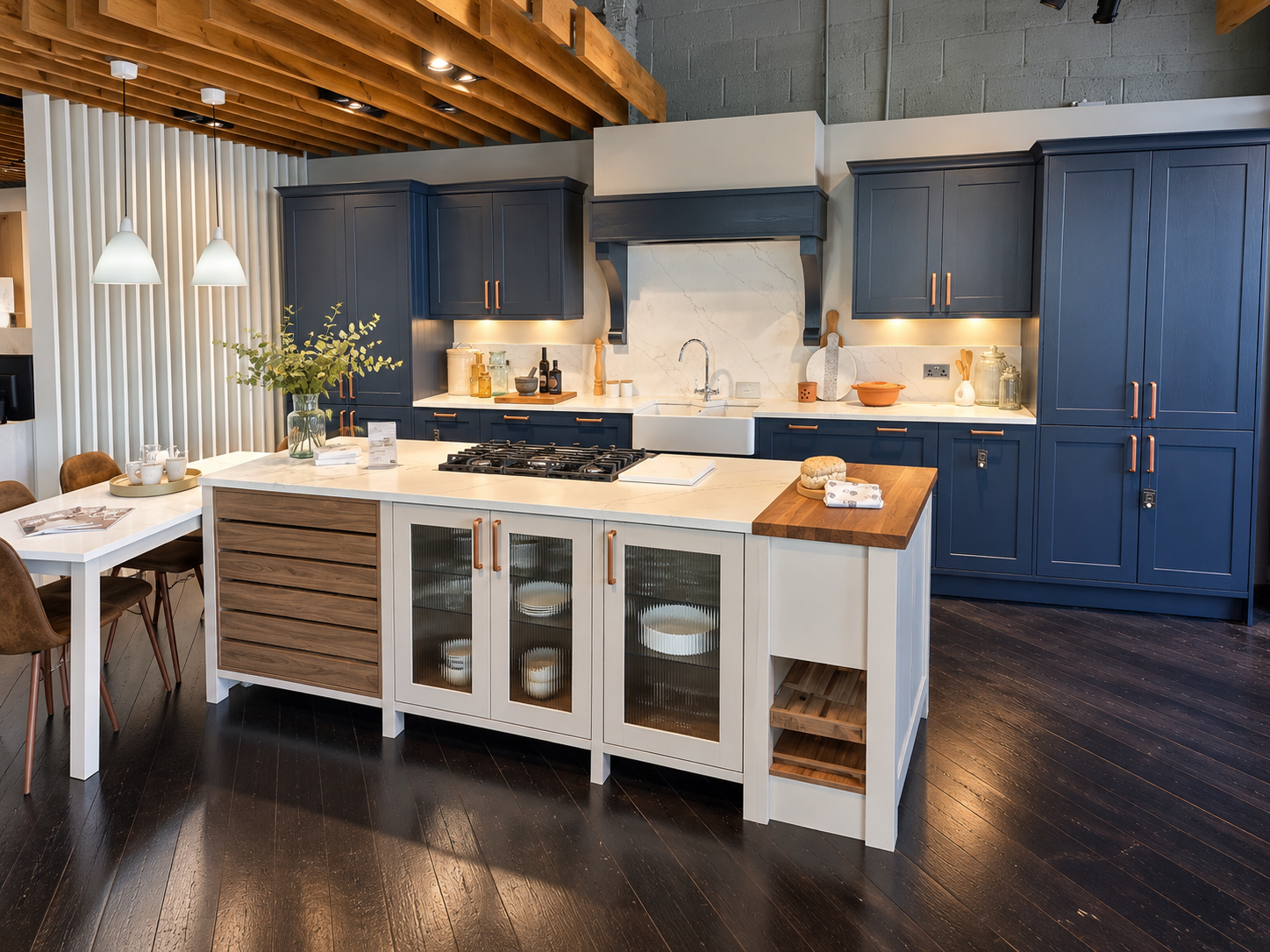 Ex Display Masterclass Oxford Blue Heritage Grey Kitchen & Island (RRP
£44,000) Sale £18,990