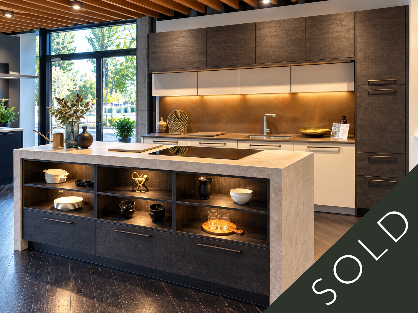Ex Display Nolte Kuechen Artwood Flamed Scarf Oak Sahara Kitchen & Island SOLD