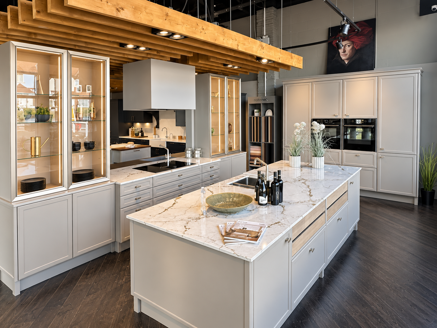 Ex Display Nolte Kuechen Torino Lack Lava & Sahara Kitchen (RRP £42,500) Sale £18,990