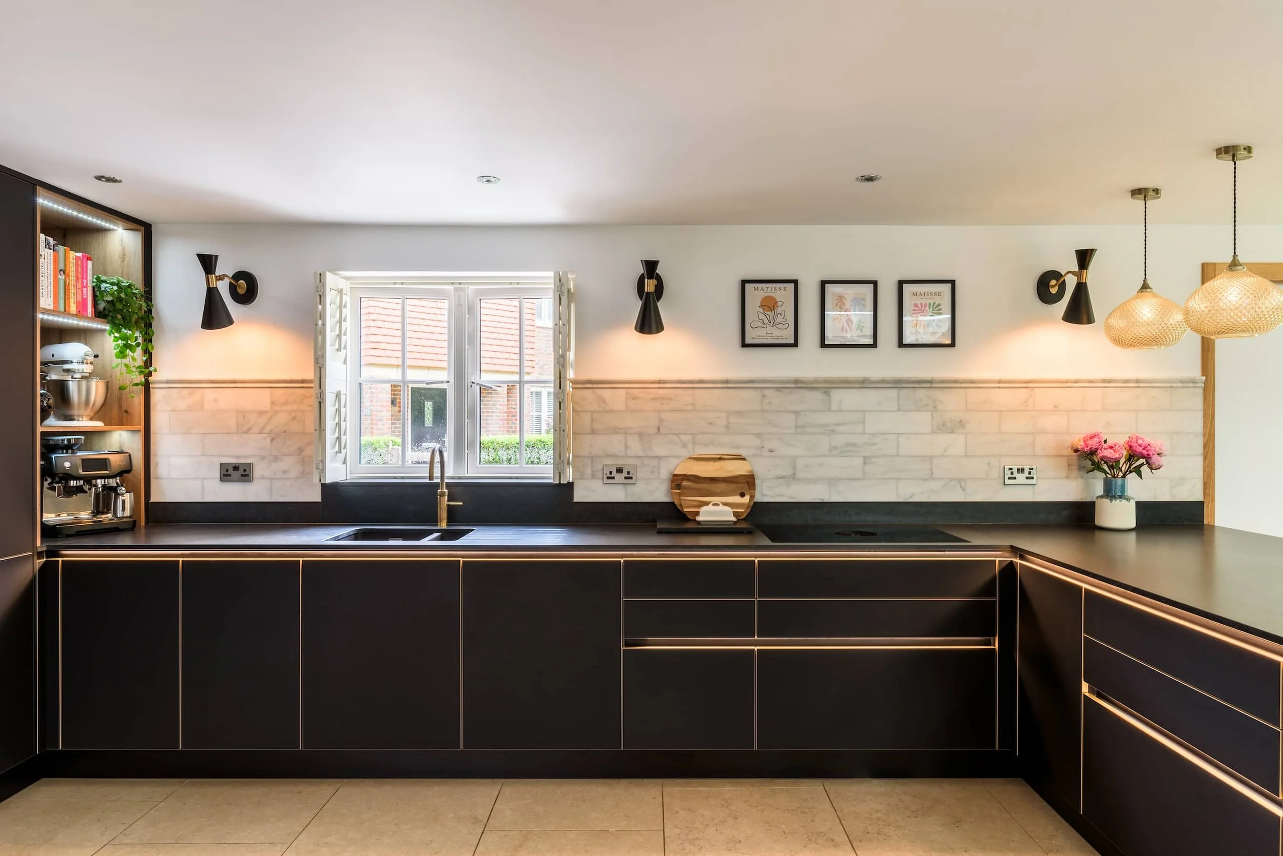 Image showcasing Black Industrial Chic Kitchen Design in Horley | The Kitchen Store