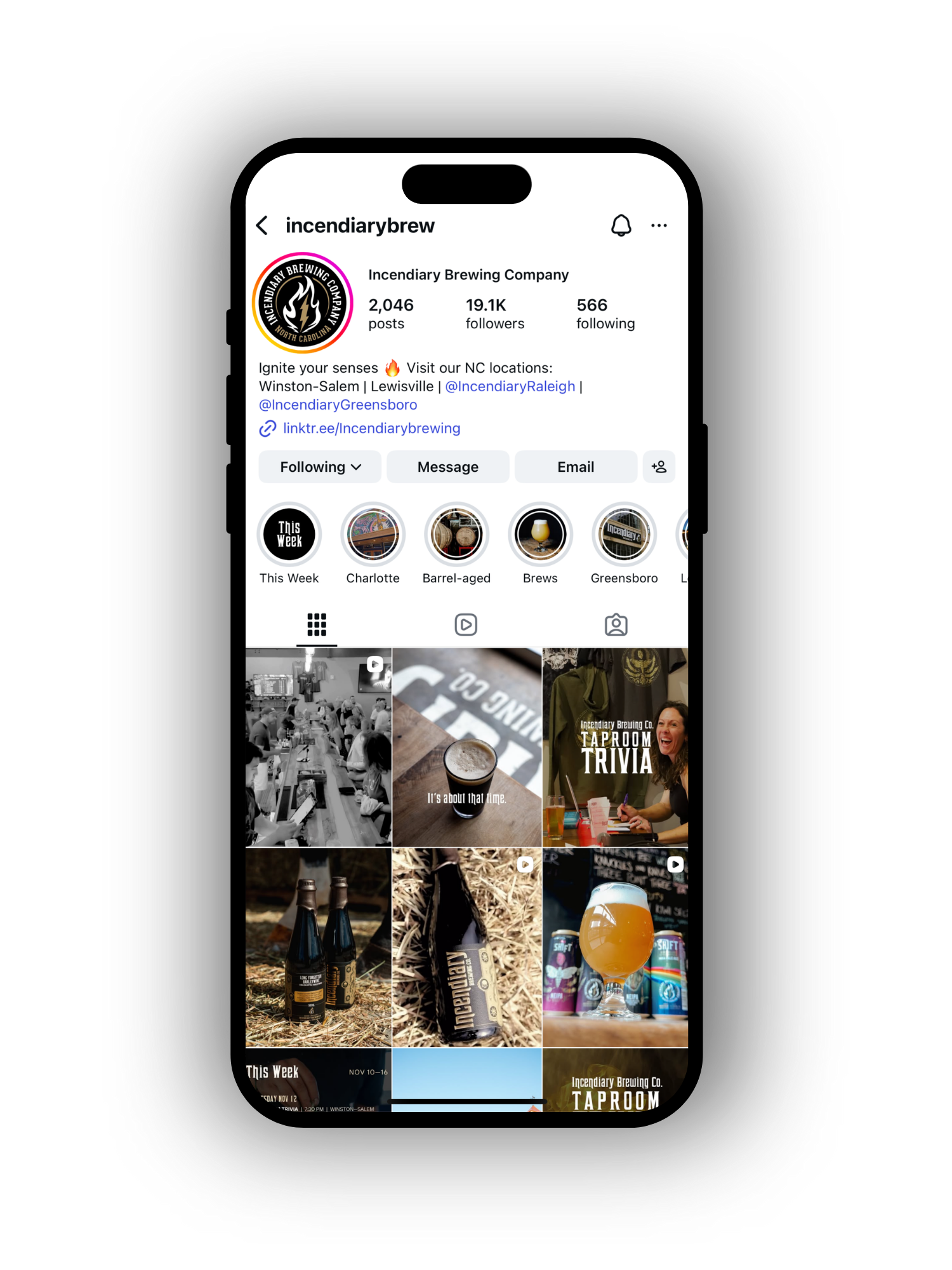 Social Media Management for Incendiary Brewing Co. (2023 – 2025)