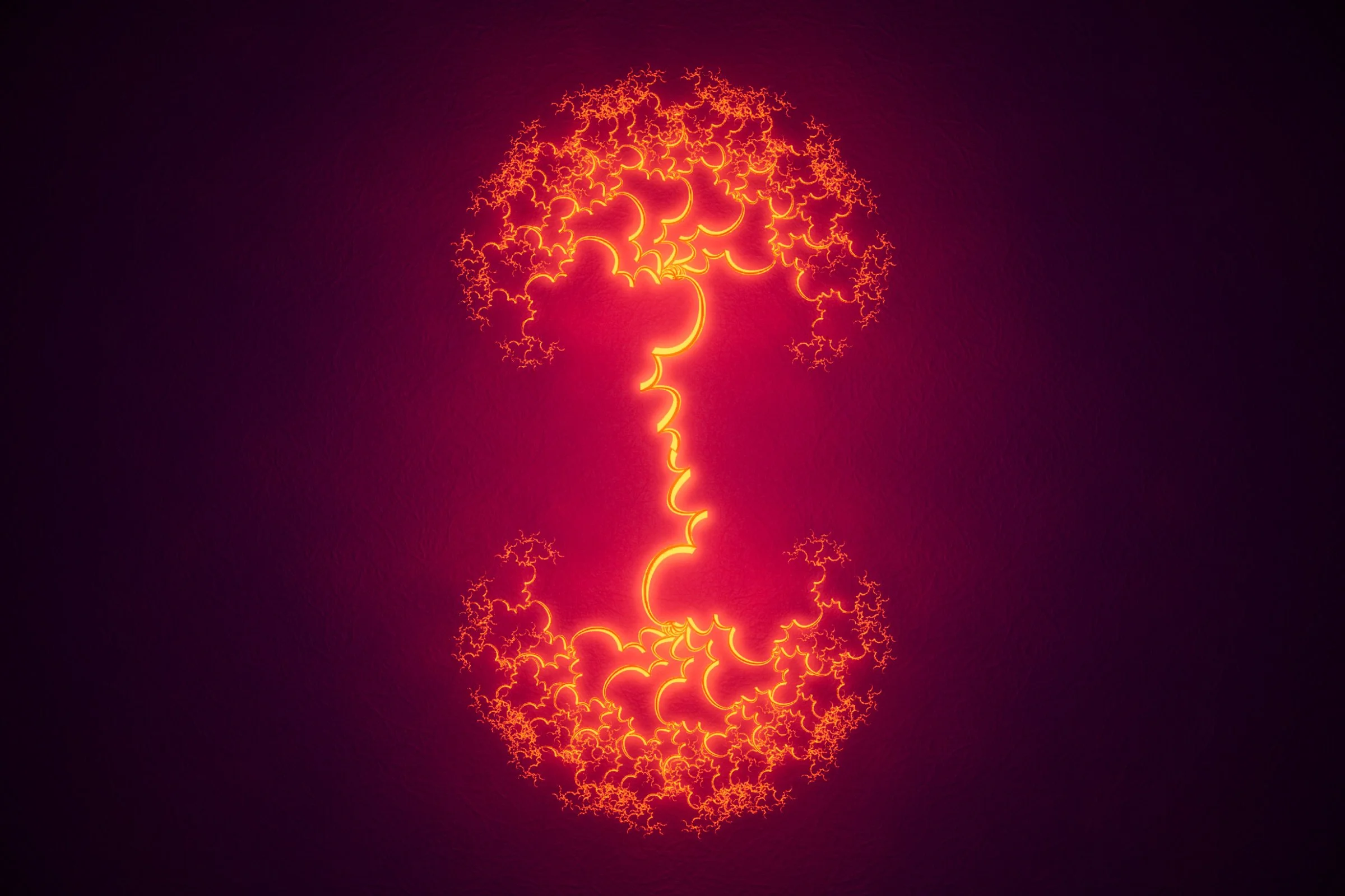 Image from shemza.digital roots #1, an audiovisual meditation artwork featuring a glowing red calligraphic roots form inspired by Arabic calligraphy and botanical imagery.