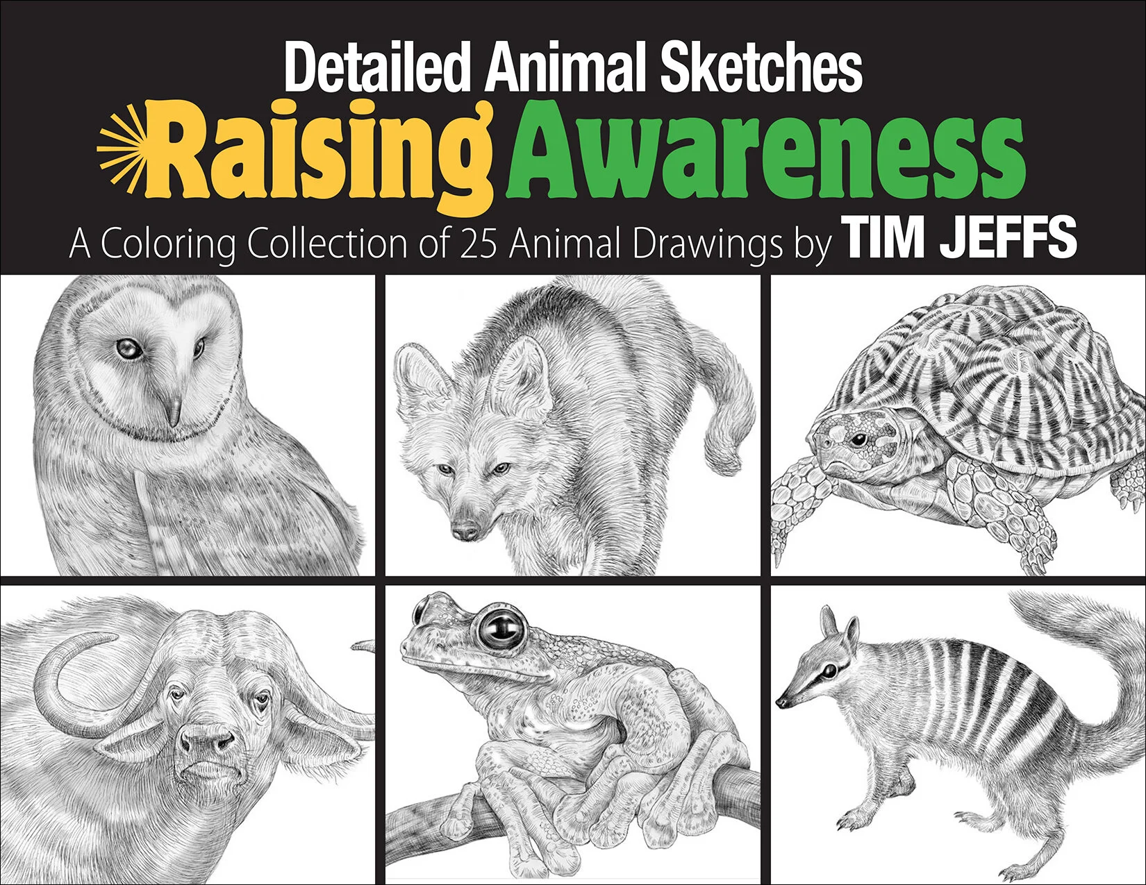 Detailed Animals Sketches Digital Download Coloring Book Series