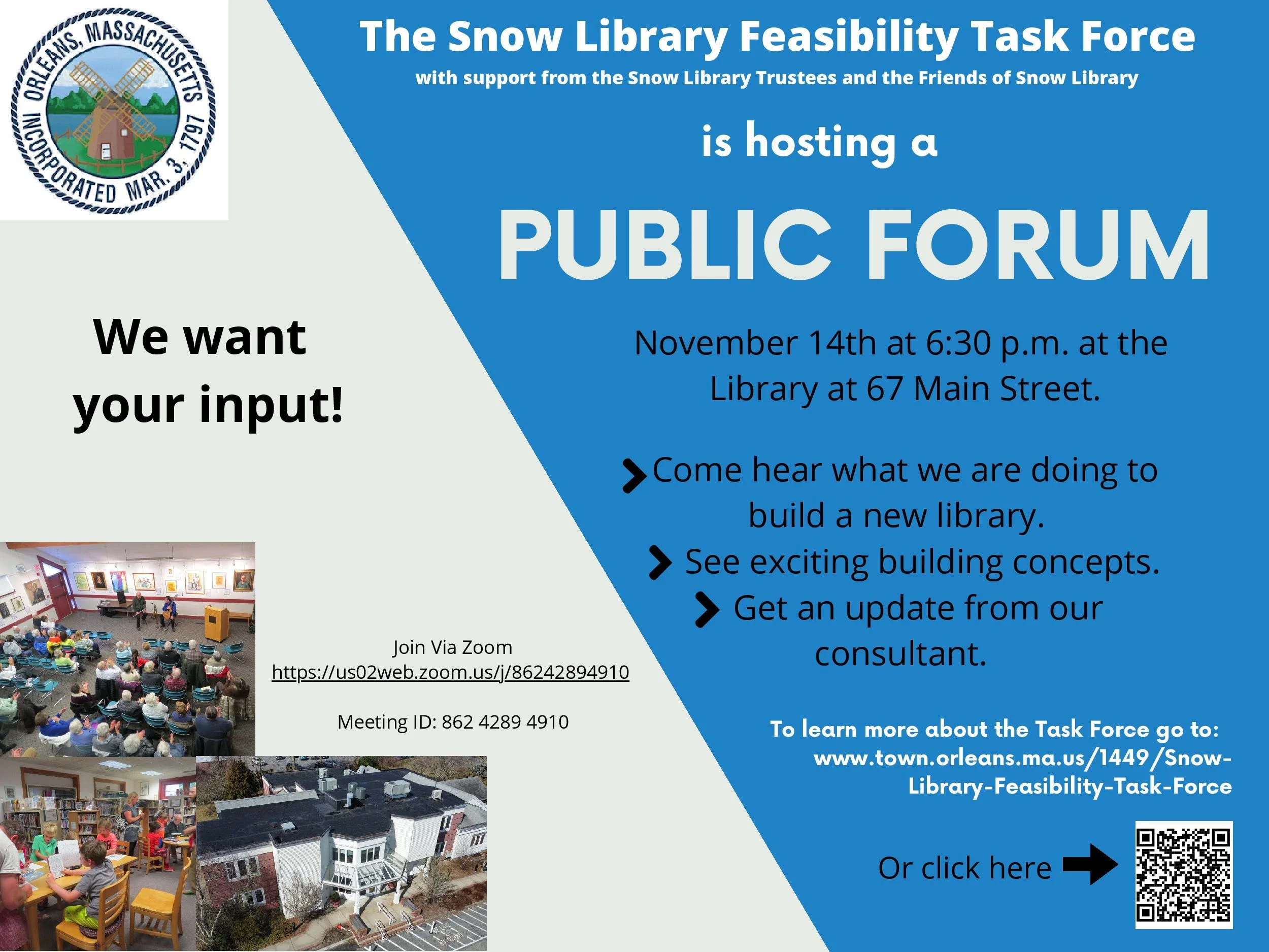 The Snow Library Feasibility Task Force wants to hear from you!