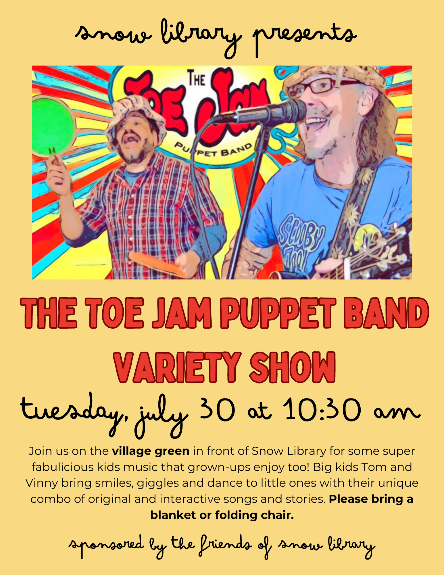Toe Jam Puppet Band Variety Show — Snow Library