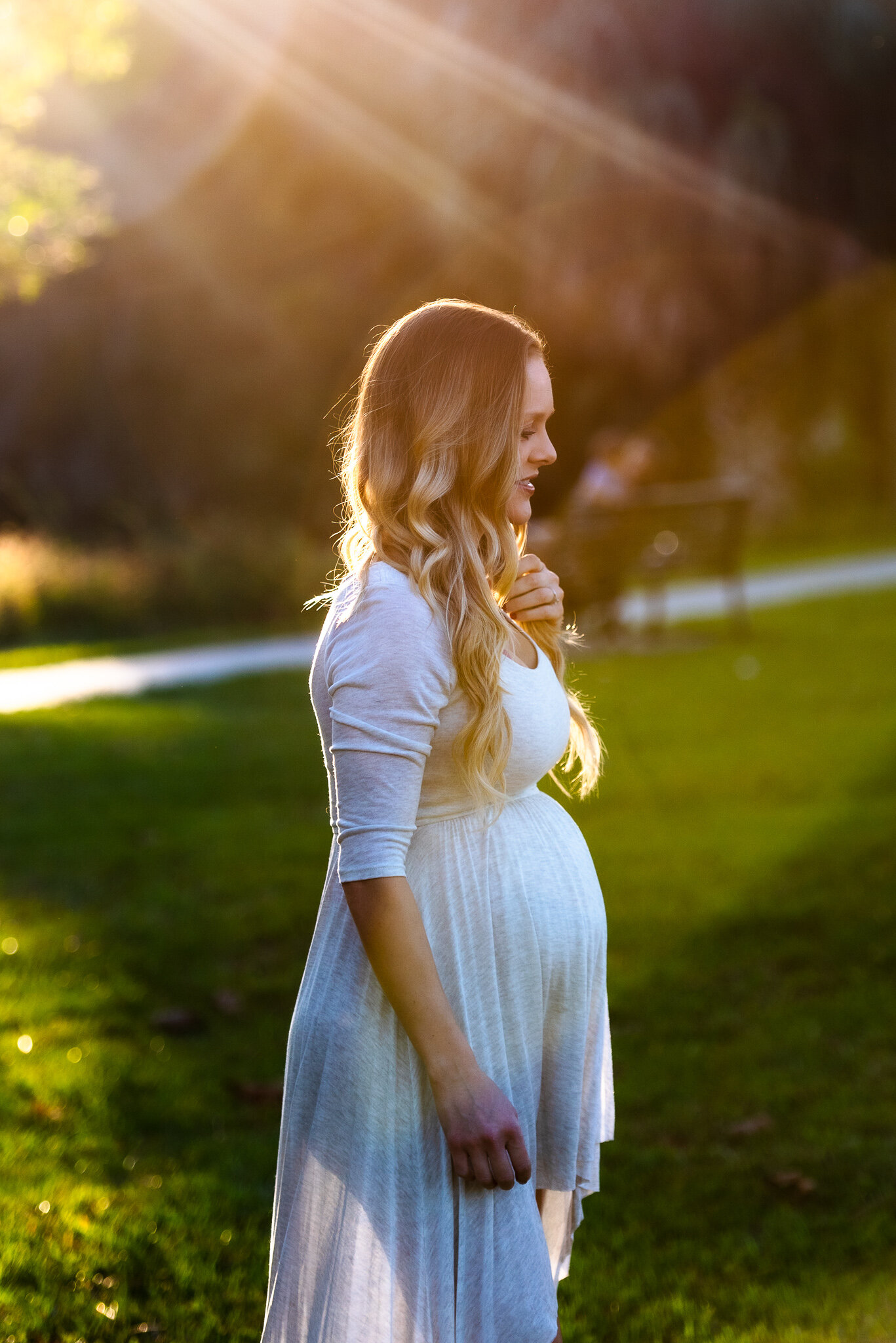 Pregnant Woman In Park