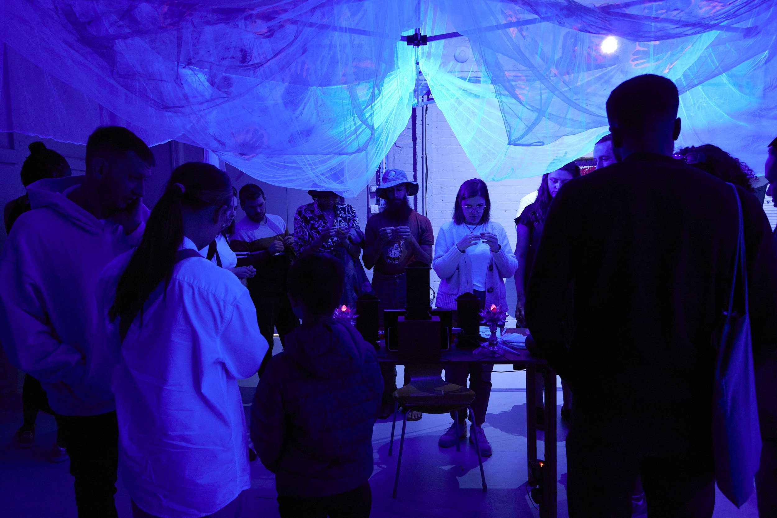 Visitors interact with Unleashed sensory altar_Eastside Projects_Photo Credit Jessica King .jpg