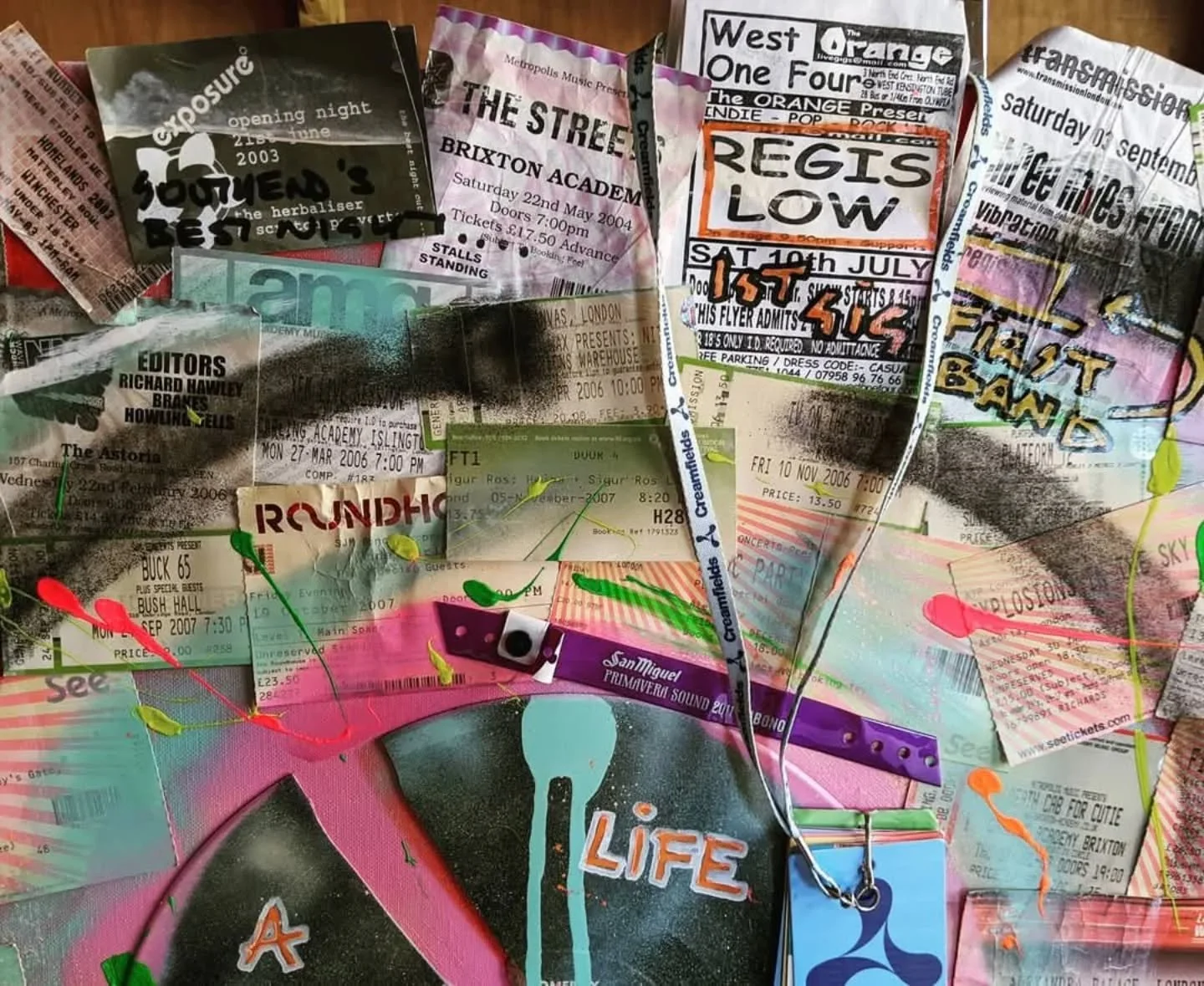 // Issue 65 - Memorabilia //
Artist: Core Sway
@coresway
www.coresway.art
Description: Core Sway constructs material palimpsests from discarded fragments — tickets, textiles, clippings — embedding traces of urban memory into dense pai